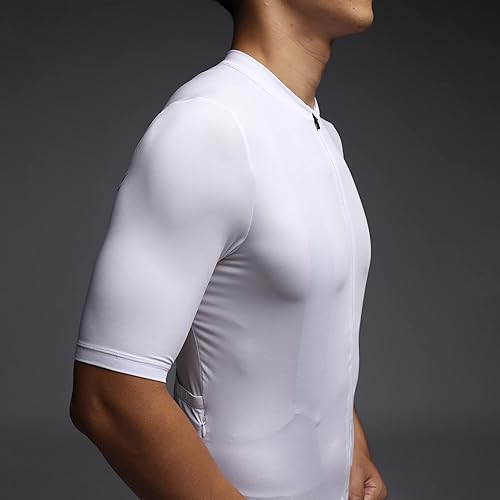 Miniatura 4 de RISESBIK Men's Cycling Jersey Zipper Pocket Short Sleeve Lightweight Aero Race Fit Bike Jersey, UPF 50+ Biking Cycling Shirt