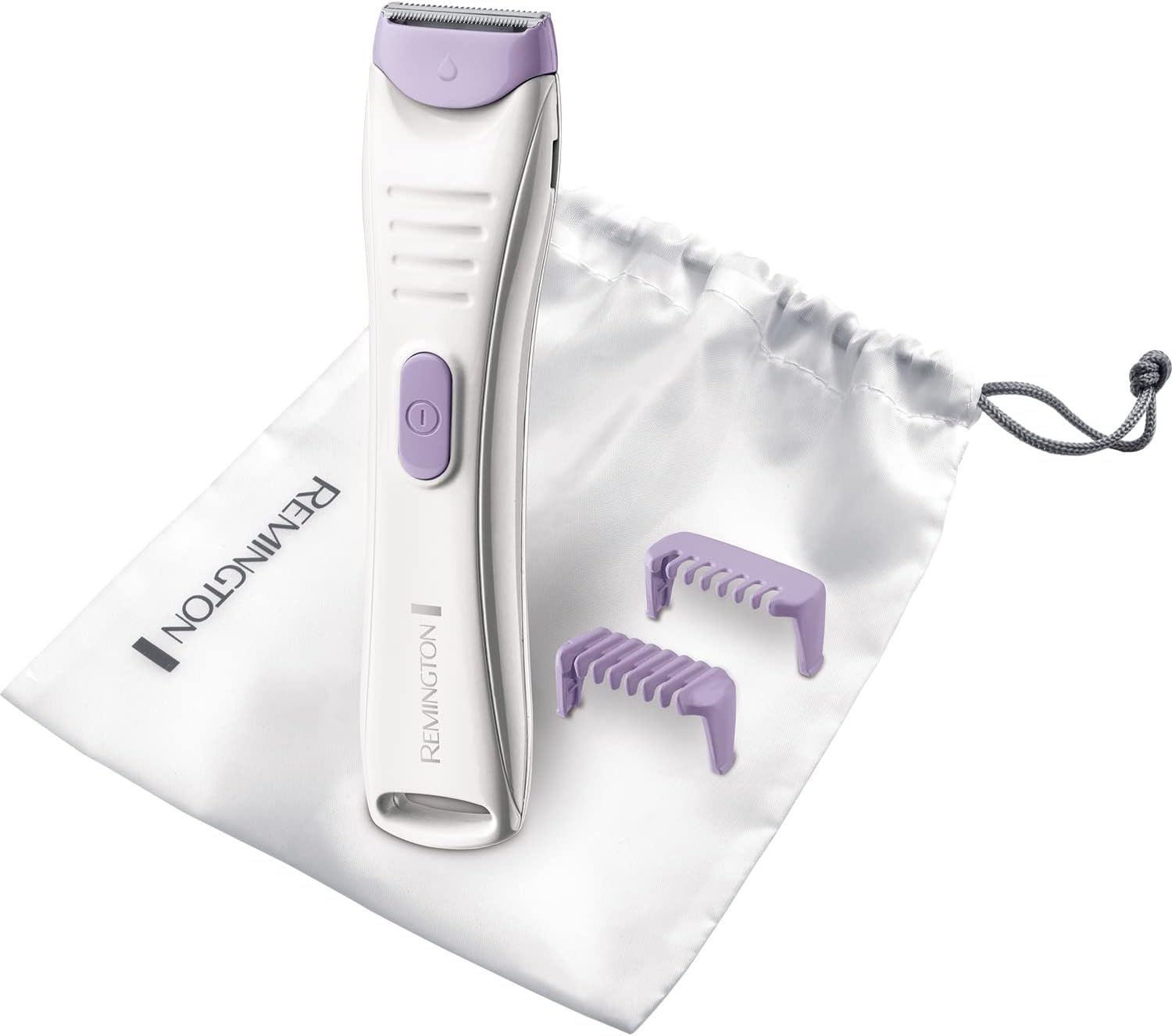 Remington Smooth and Silky Cordless Women's Wet and Dry Bikini Trimmer with 2 Comfort Combs and Beauty Bag, BKT4000, White/Purple