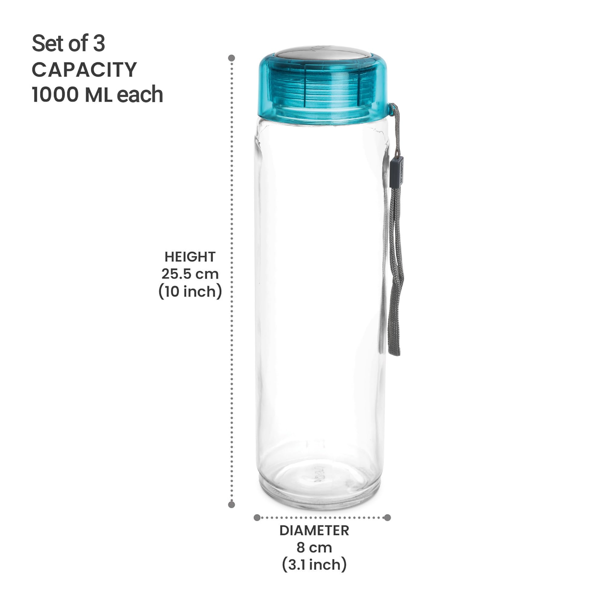 Treo Glass Bottles - Leak Proof & BPA Free -6
