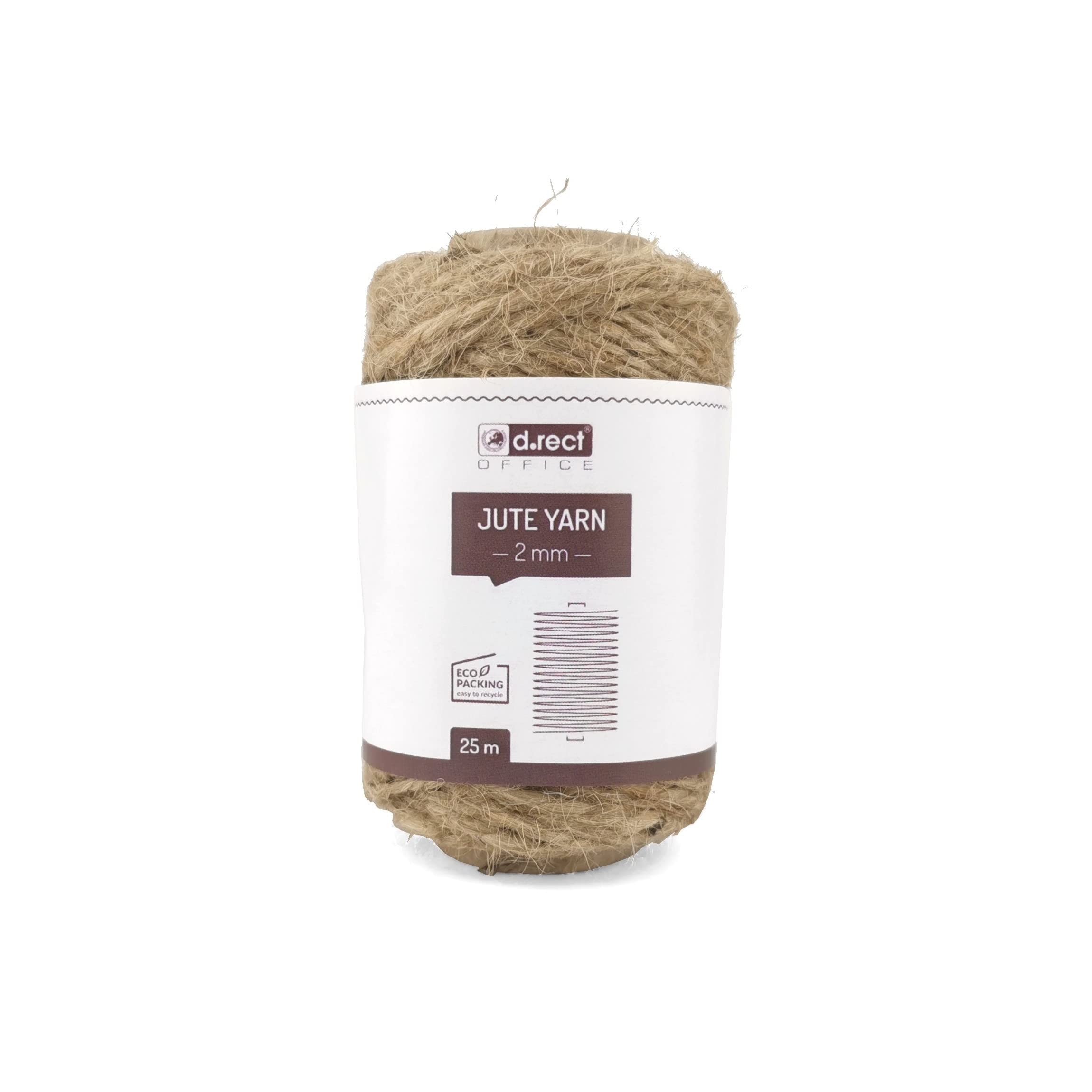 D.RECT 800200 Jute Cord, Natural, 25 m