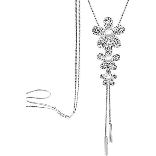 Shining Diva Crystal Flower Pendant Necklace