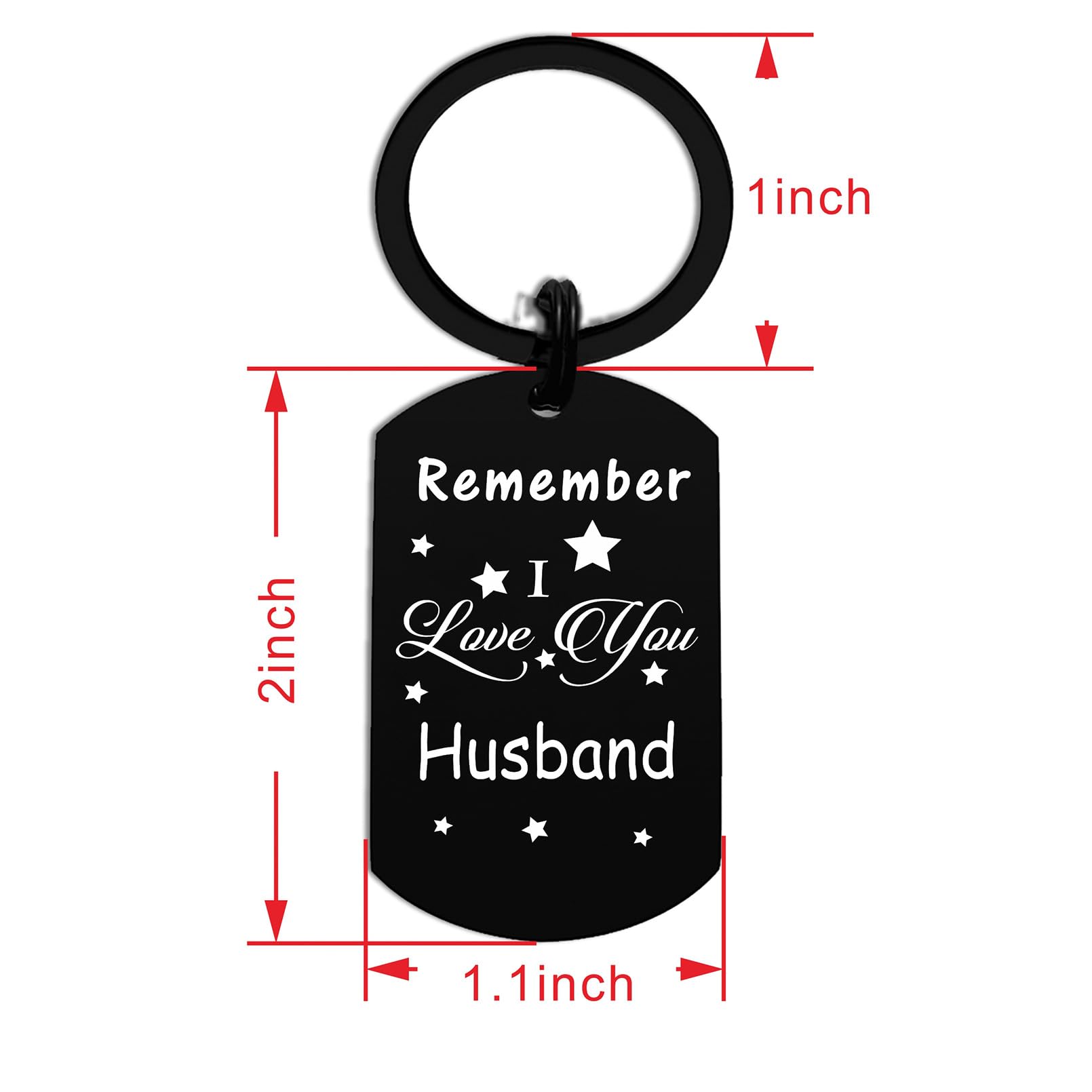 Resdink Fathers Day Husband Gifts from Wife, Black Keychain for Husband, Romantic Love Gifts for Men Him