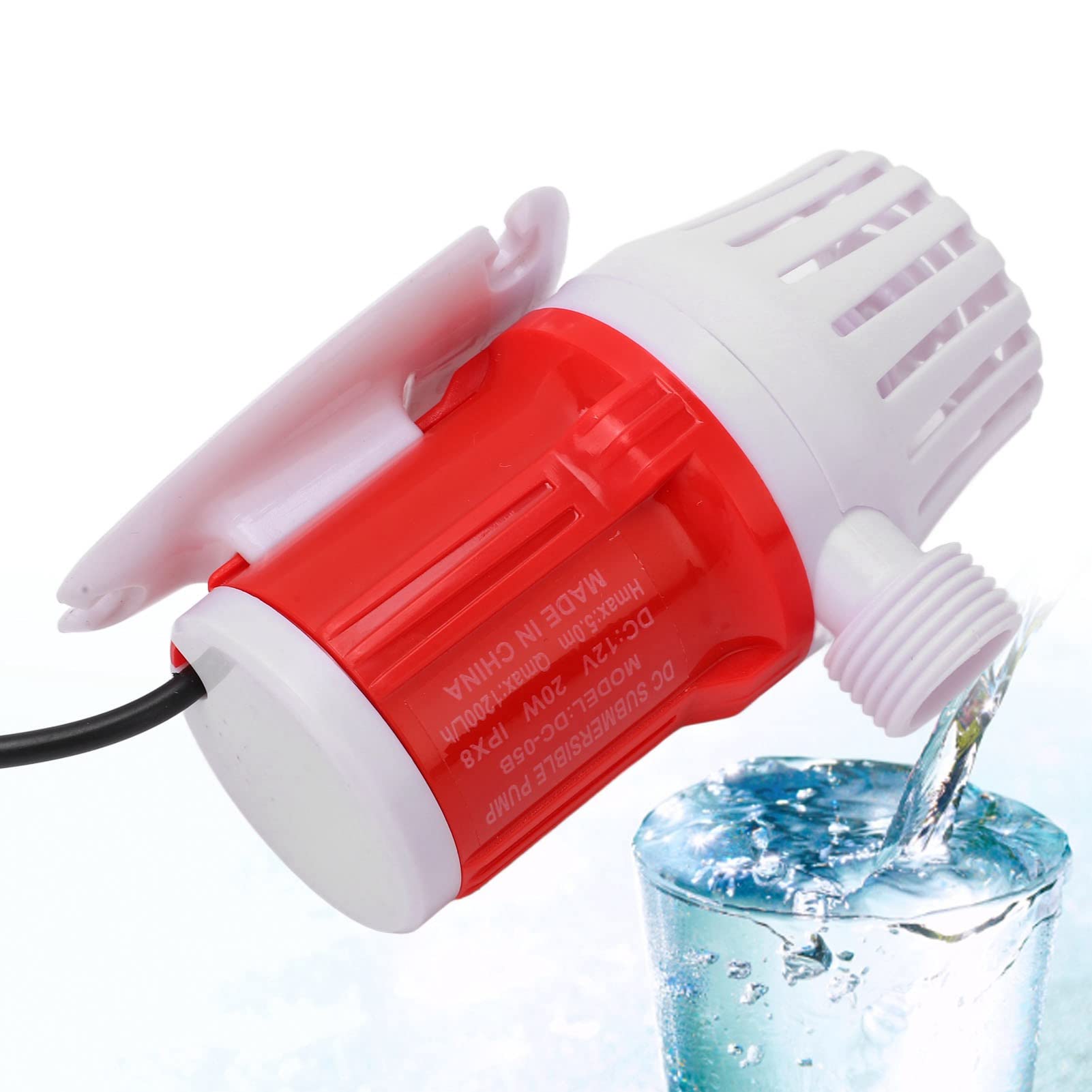 Pompe de surpression 1200 L/h 20 W DC 12 V Pompe de circulation d'eau sans balais Pompe à air automatique à faible bruit Pompe de réservoir Pompe de bassin pour aquariums