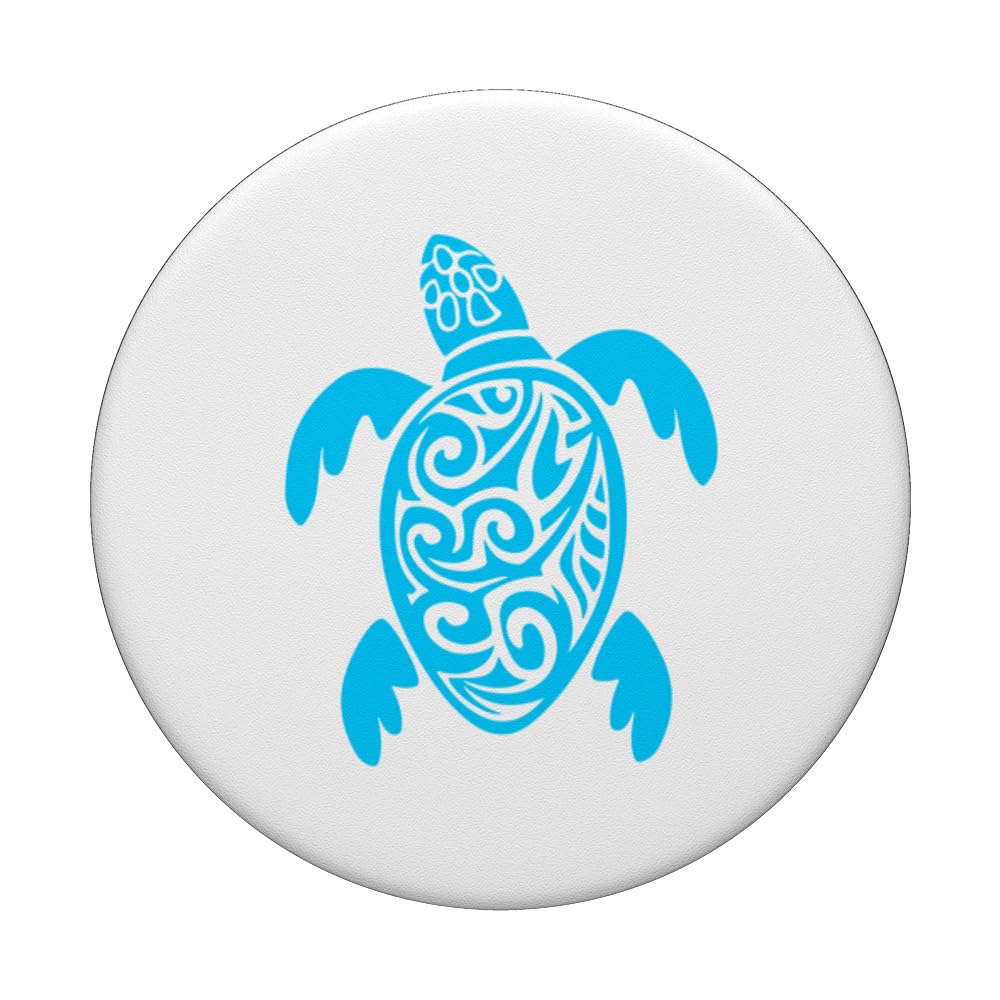 Sea Turtle Family Vacation Summe PopSockets Swappable PopGrip, Black - Image 3