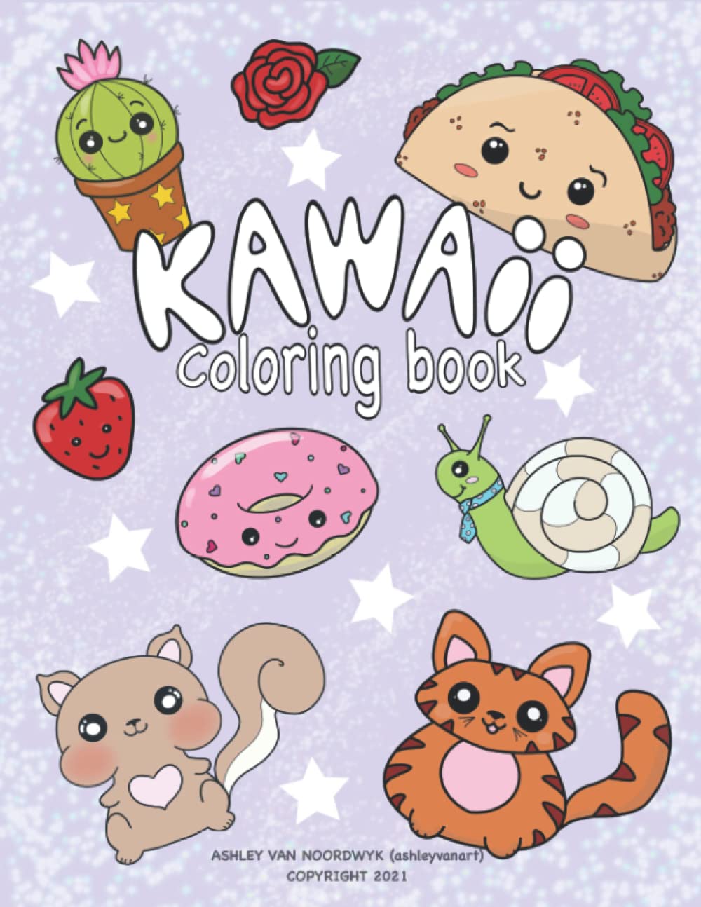 Kawaii Coloring Book: 33 adorable, hand illustrated pages for all ages, relaxing, fun, creative, coloring book