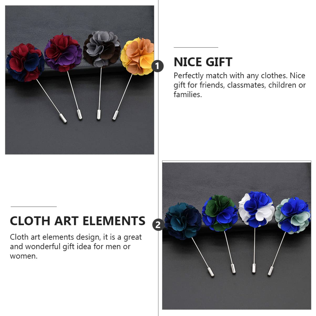 2 Juegos Ramillete De Vestido Presentes Para Mujer Men Broche De Collar Atar Cinturón Broche De Cuello Pasador De Creativo Aguja Larga De Metal (cobre) 16 Uds * 2