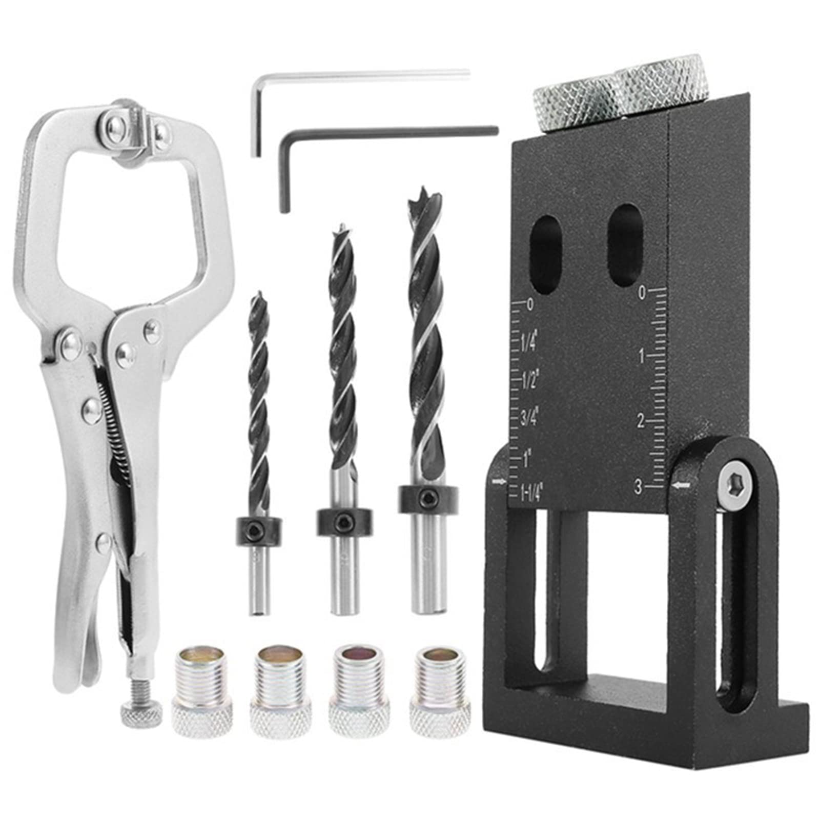 Dima Per Fori A Tasca Per Legno Con Punte Di Trapano 15° Posizionatore 6/8/10 Mm Carpentieri Guida Di Foratura Per Angolo Di Lavorazione Del Legno Fai Da Te, Maschera Di Tassellatura,16PCS