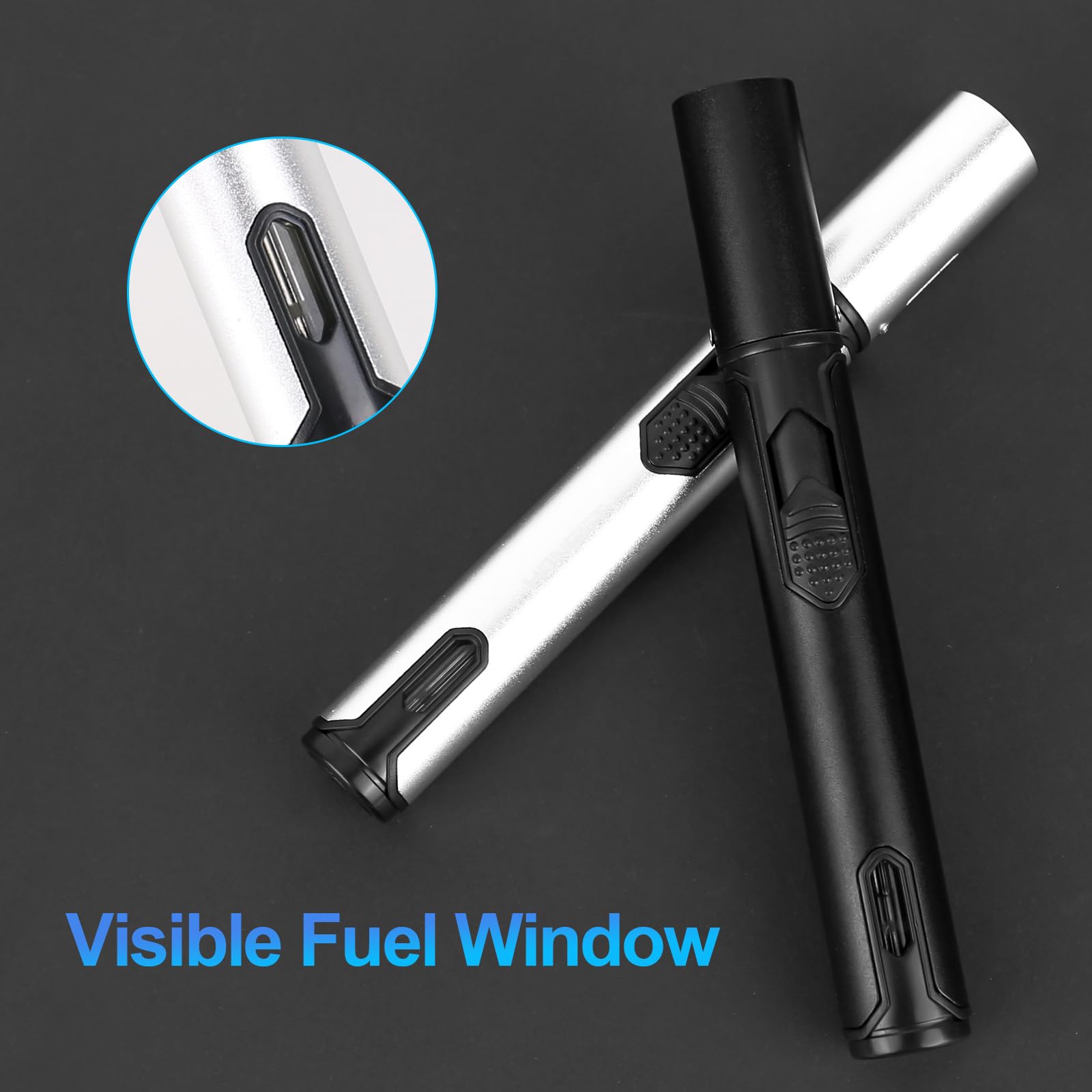 Accendino Jet Flame 19cm Antivento - Ricaricabile A Butano, Fiamma Regolabile - Foto 3