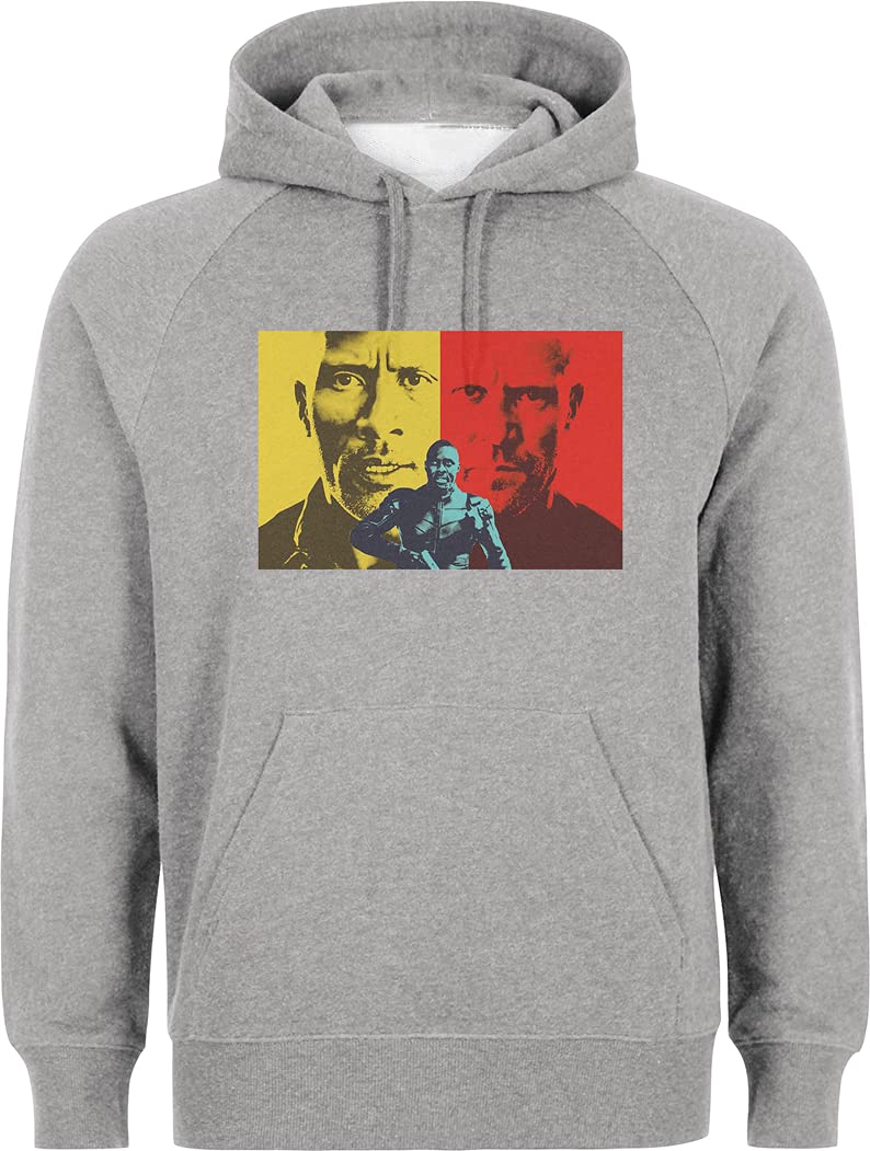 Sweat à capuche avec personnages de film d'action, gris, S