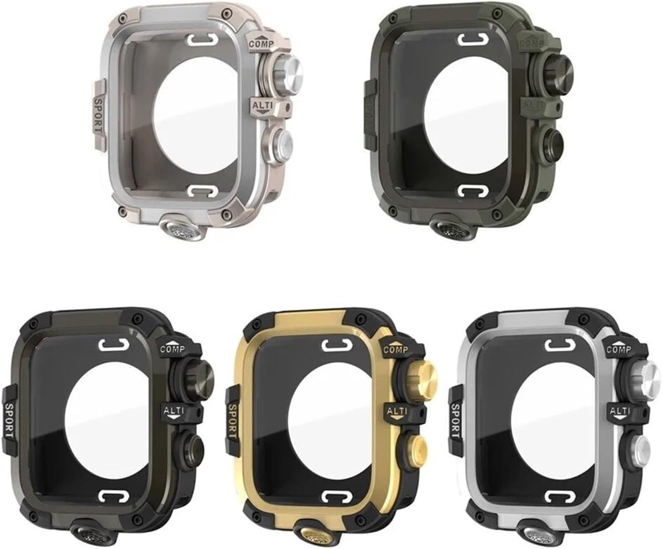 Custodia Protettiva in Lega di Alluminio con Protezione per Lo Schermo, Colore Argento Stellato, per Apple Watch da 45 mm. (Foriwatch44mm)