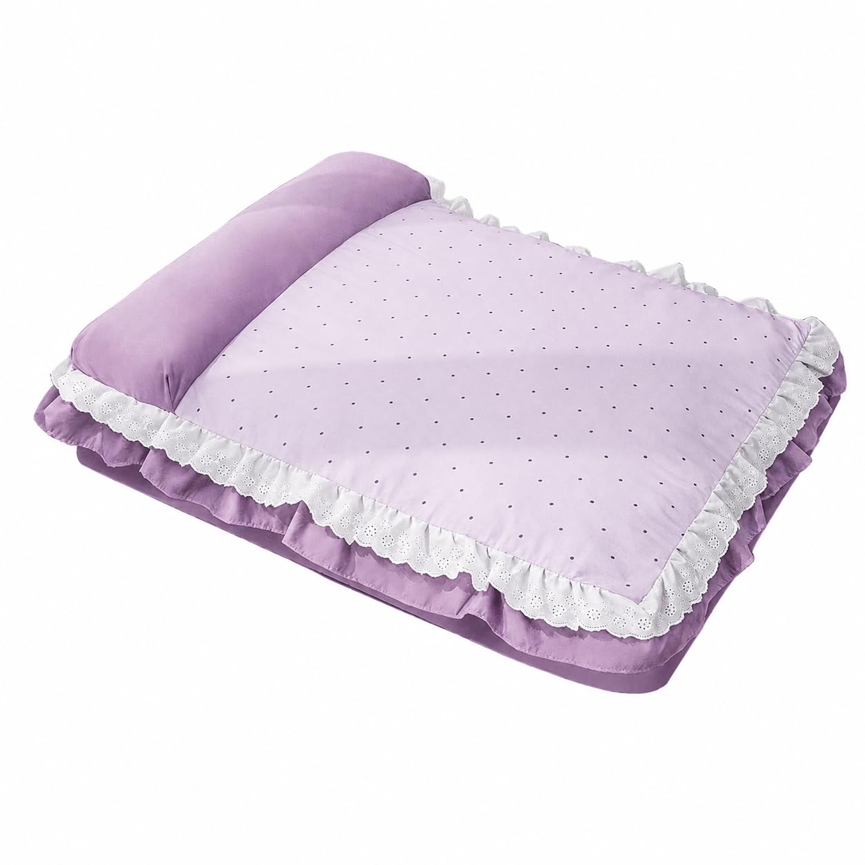 Panier pour chien antidérapant violet, lit coton taille M pour petits chiens de salon