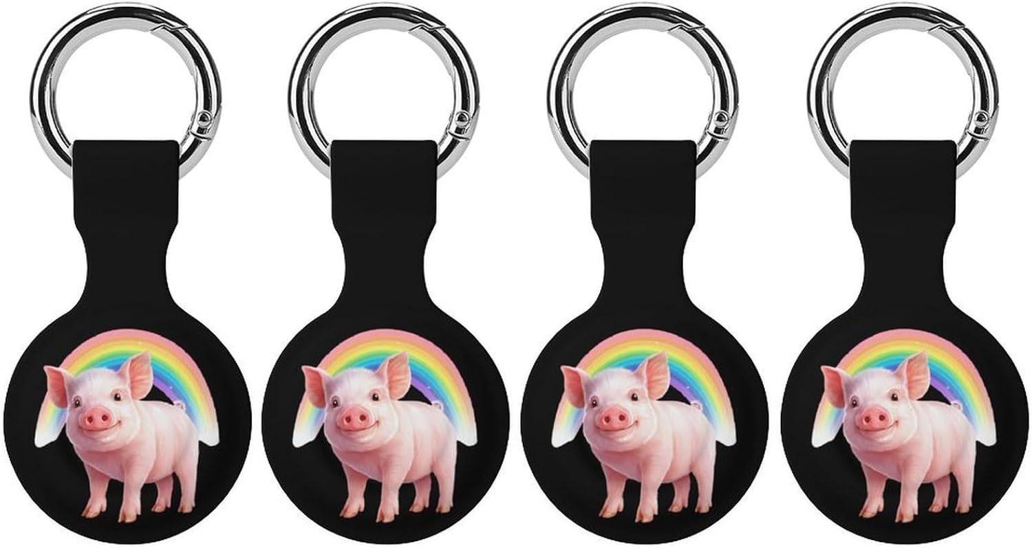 LGBTQ Pigs Gay Proud Funny Cover Compatible with AirTag Case Protector GPS Tracker Holder with Keychain
