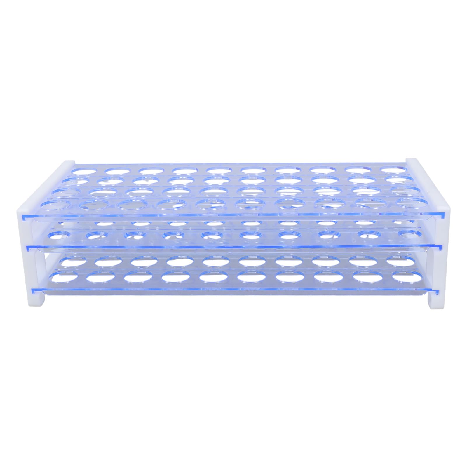 Tsophreniq Functional 3Layer Blue Tube Rack Sturdy Blue Organizers 3Layer Laboratory Storage Solution Stand