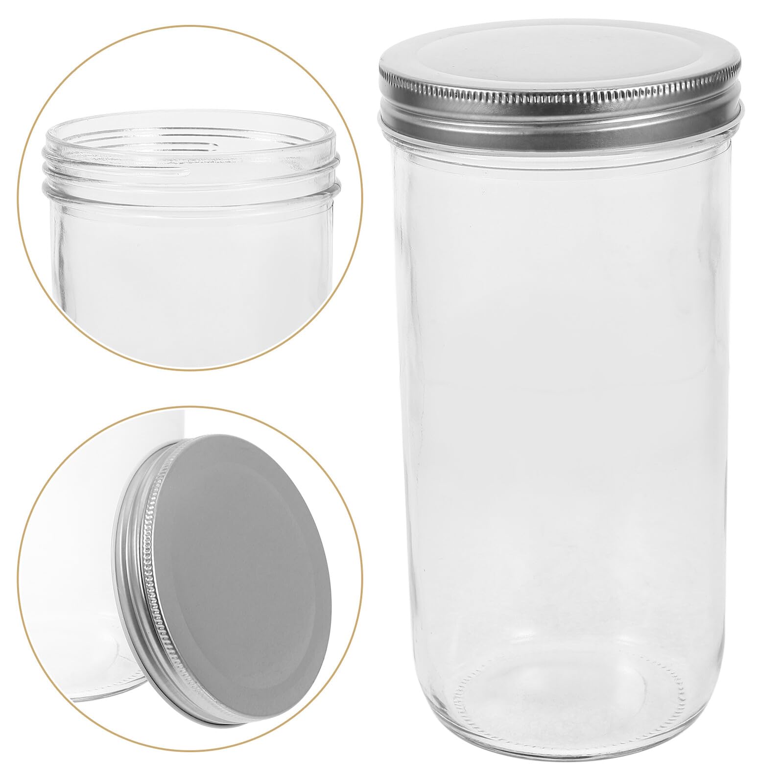 NUOBESTY 2stücke Luftdichte Vorratsdosen aus Glas mit Deckel Transparente Küchenbehälter für Marmelade und Honig Kleine Mehrzweckgläser für Zuhause
