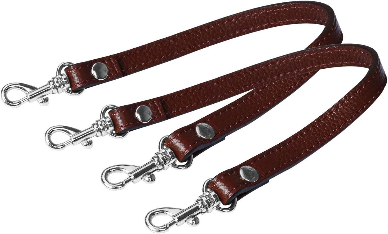 VanEnjoy Pair Full Grain Leather Replacement Strap for Handbags Clutch -16“Long,0.47" Wide