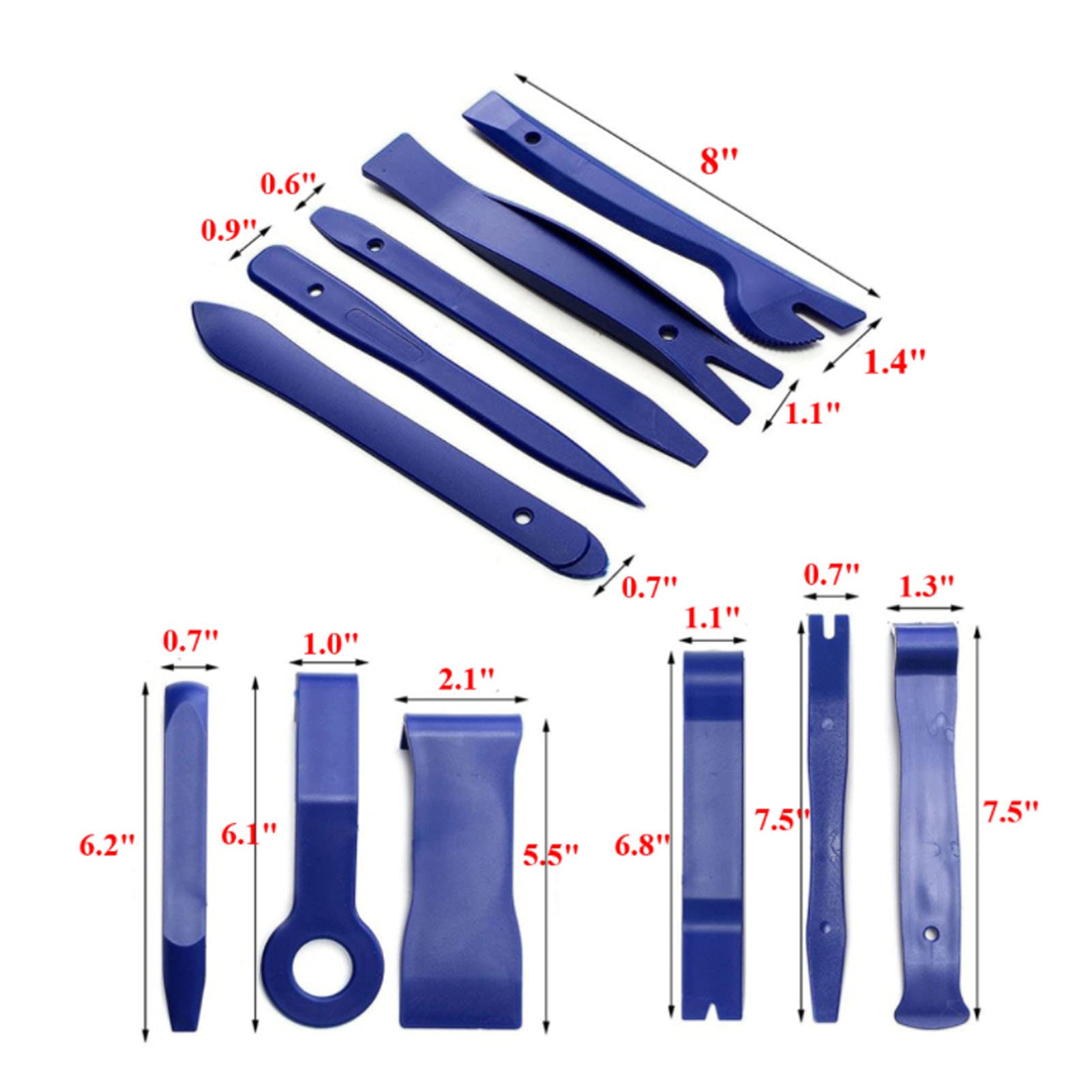 Auto Pry Tool Kit, Practical Car Trim Tool Set Convenient Wear-Resistant Easy to Carry for Professional Use for RV for Truck for Car for General Purpose(Blue)