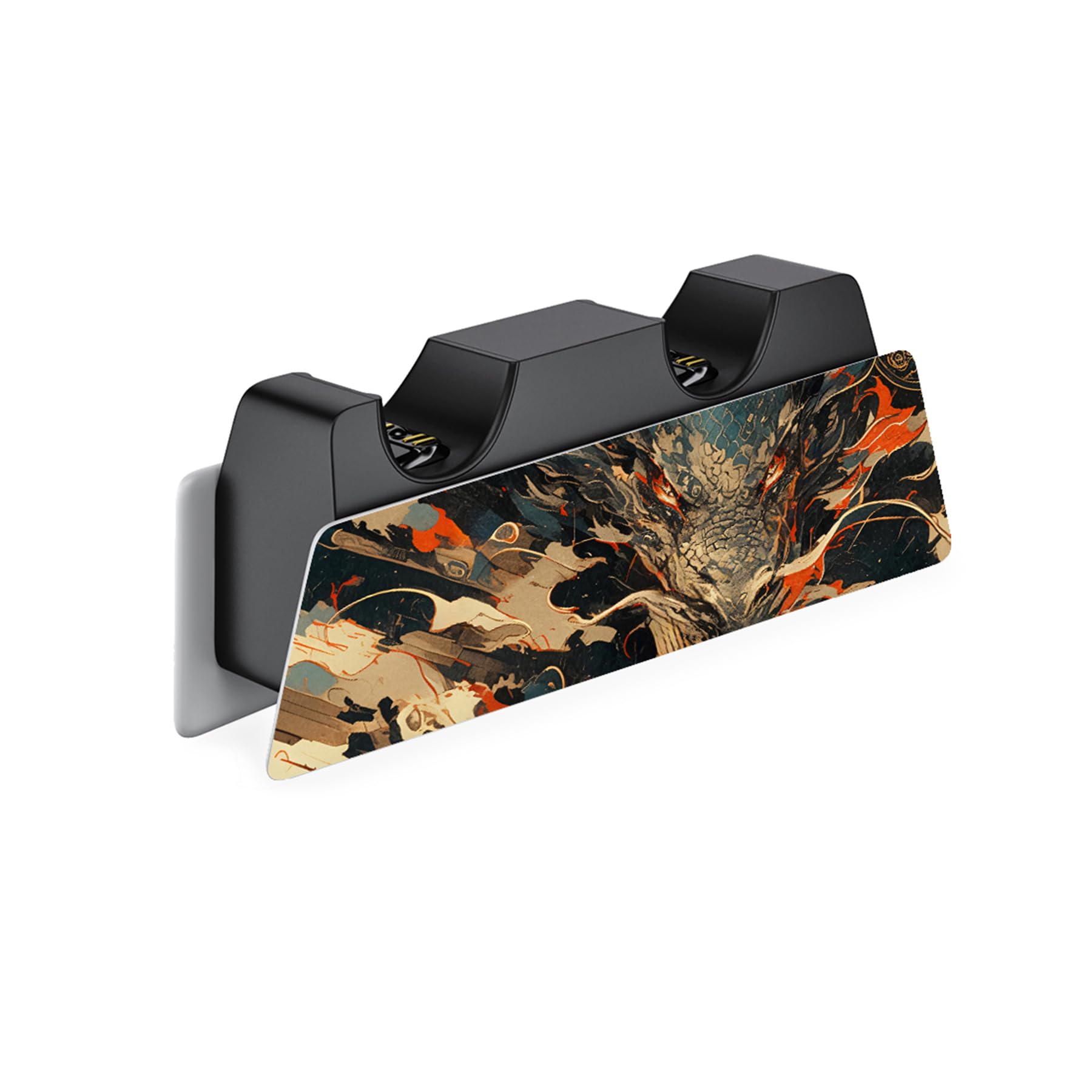 PlayVital Autocollant Protection pour ps5 Manette Accessoire Sticker Skin pour ps5 Habillages Digital Console & Controller & Télécommande & Casque & Station de Charge-Dragon Fureur