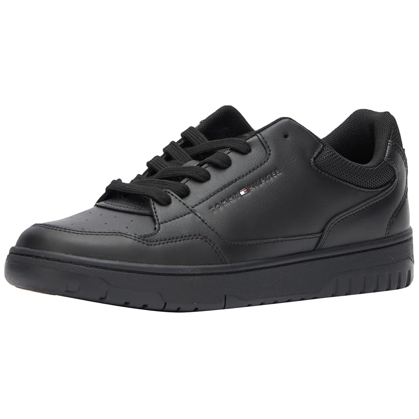 Immagine del prodotto Tommy Hilfiger TH Basket Core Leather Ess FM0FM05040, Sneaker con Suola Cupsole Uomo, Nero (Black), 45 EU