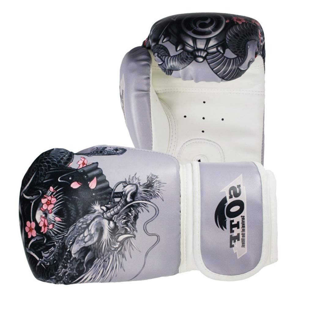 Formazione Guantoni da Boxe Fitness Esercizio Mitt, Lotta Cuoio Boxe Formazione Guanto Uomo Donna, per Sparring, Muay Thai, Kickboxing, Lottare (6 Once 8 Once 10 Once 12 Once),B,6oz