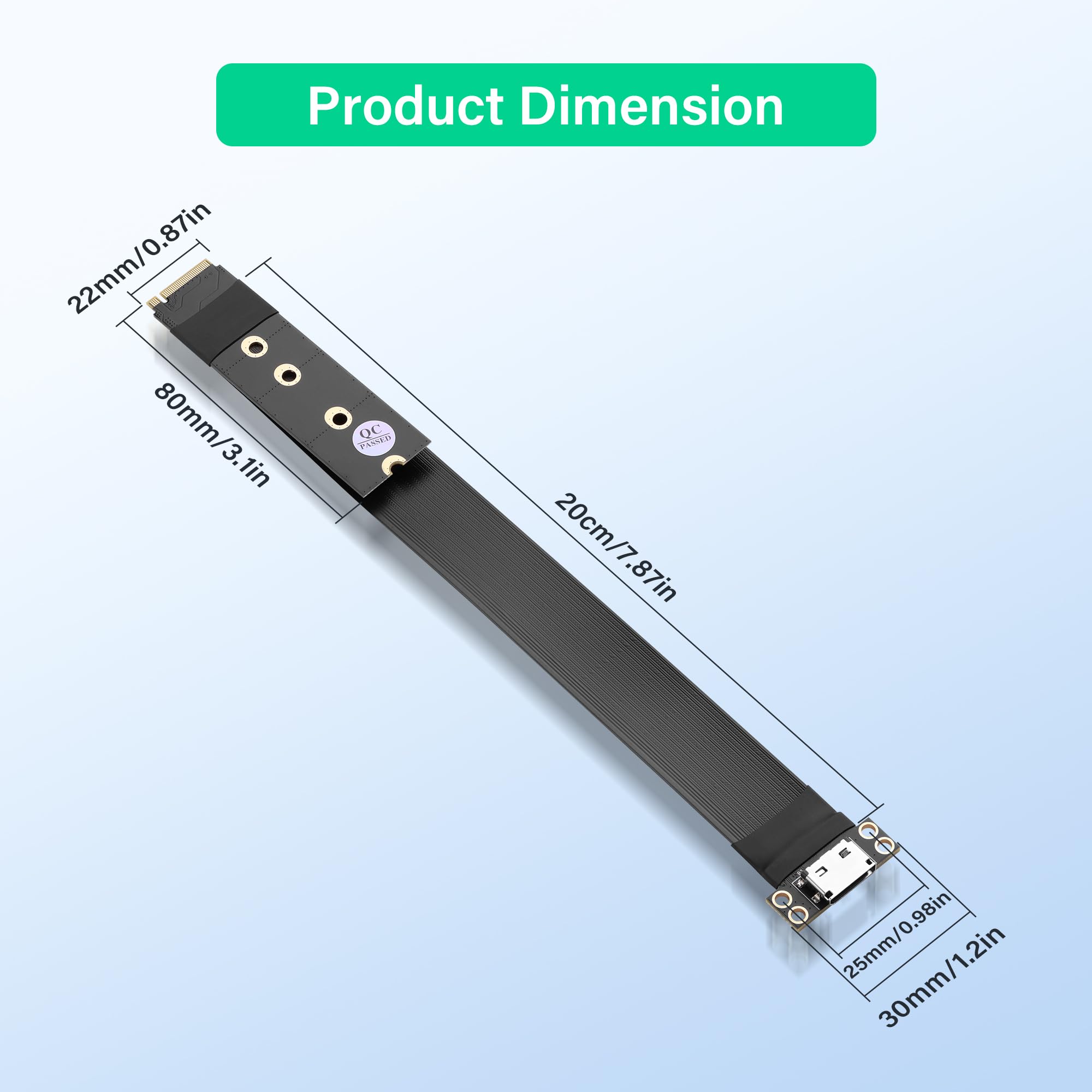 SinLoon Cavo host M.2 M-Key PCI-E4.0 2280 NGFF a Oculink SFF-8612, 20 cm, supporto per SSD esterno Oculink, eGPU