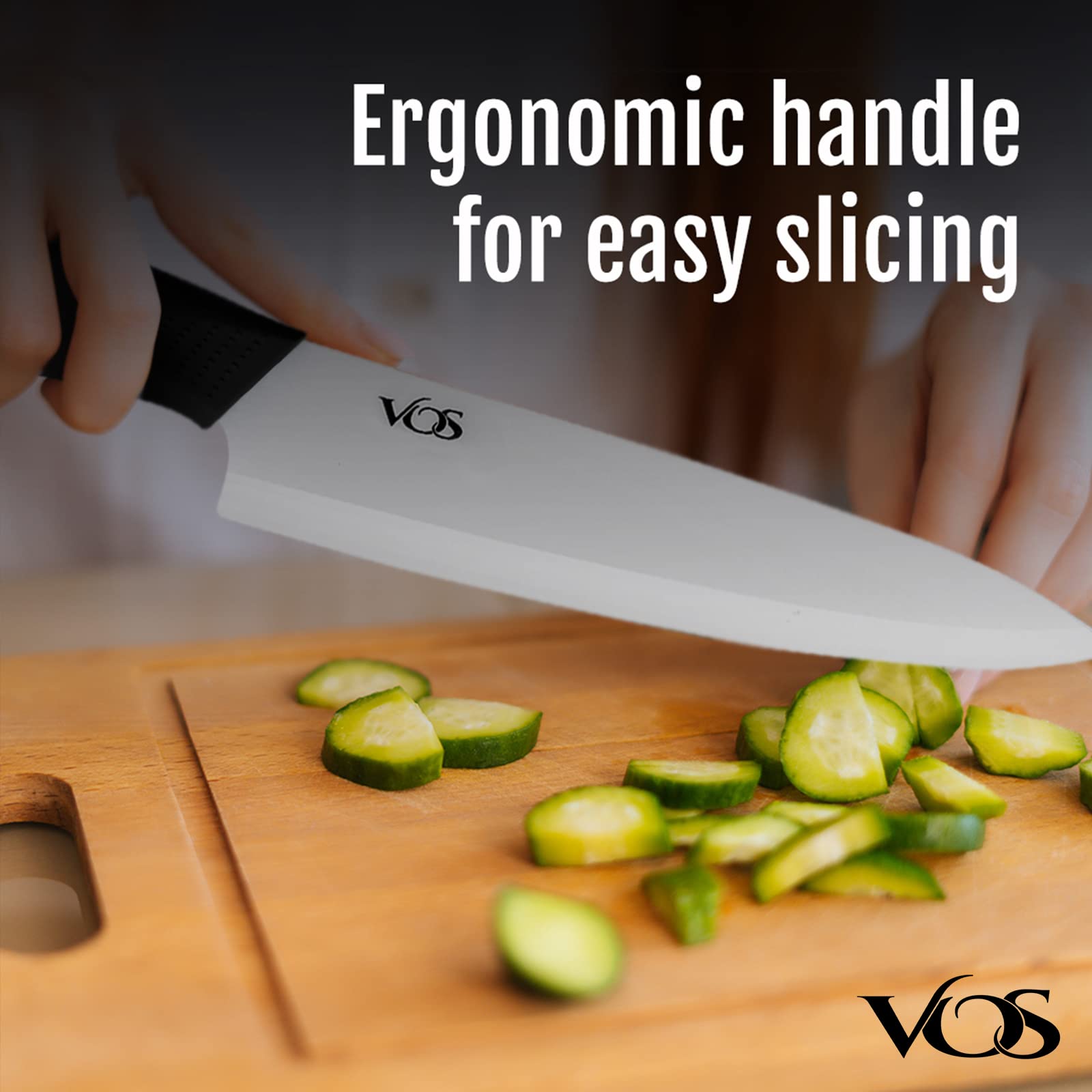 Vos Ceramic Chef Knife - Ultra Sharp & Lightweight -5