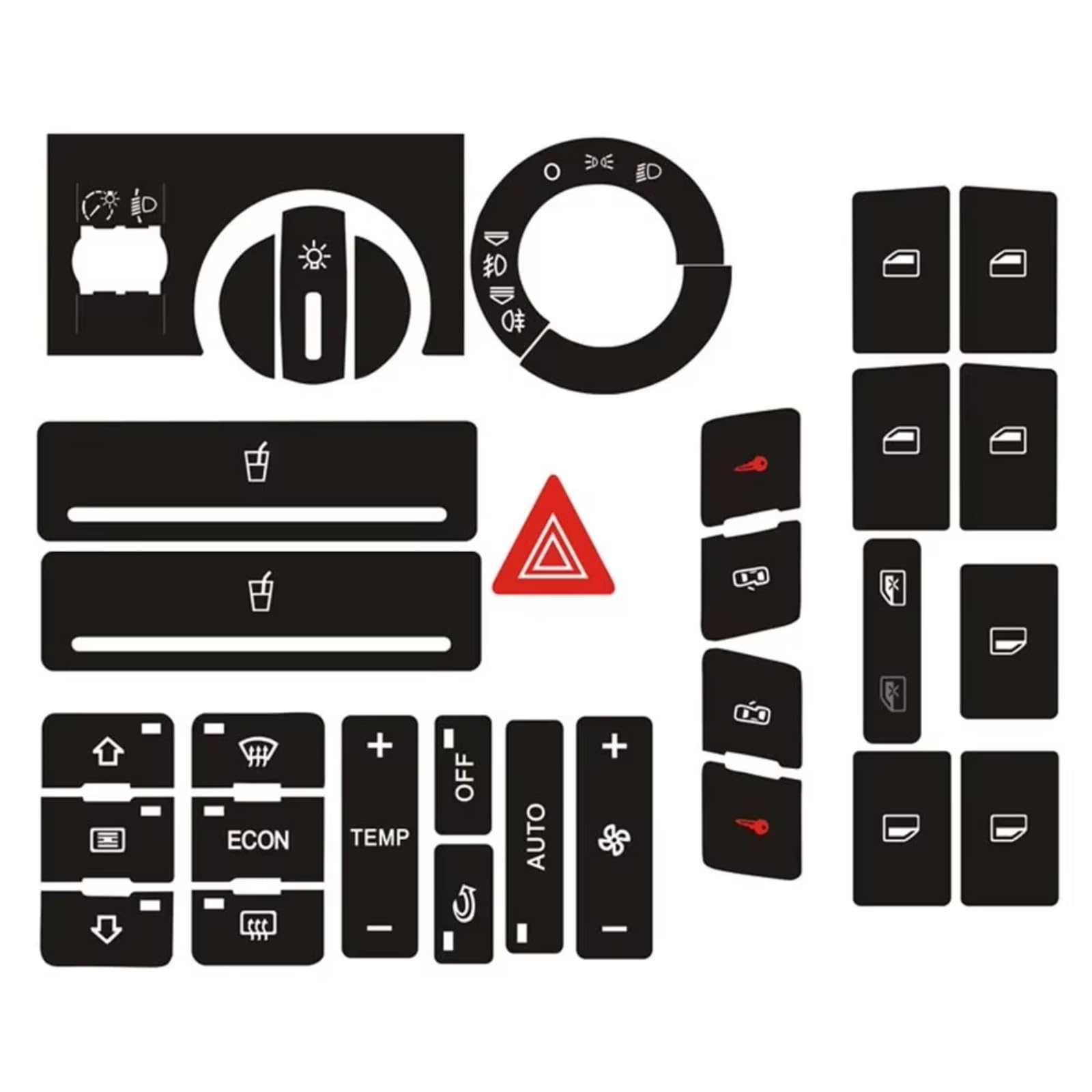 Interior Button Sticker Compatible with 8P for Clima 2004-2008 Headlight Button Repair Stickers Worn Knob Switch Interior Decals Decoration Styling
