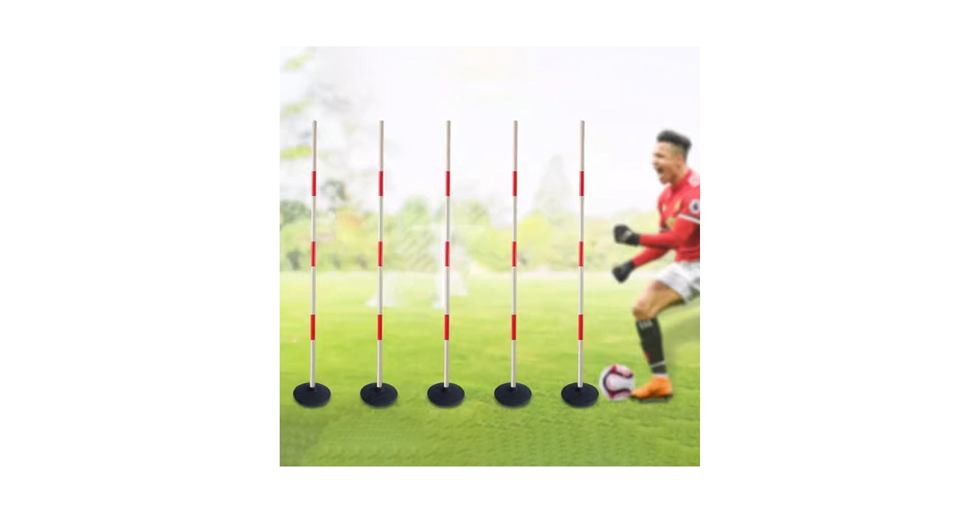 Amazon.co.jp: サッカーアジリティポール5本セット、ゴム製