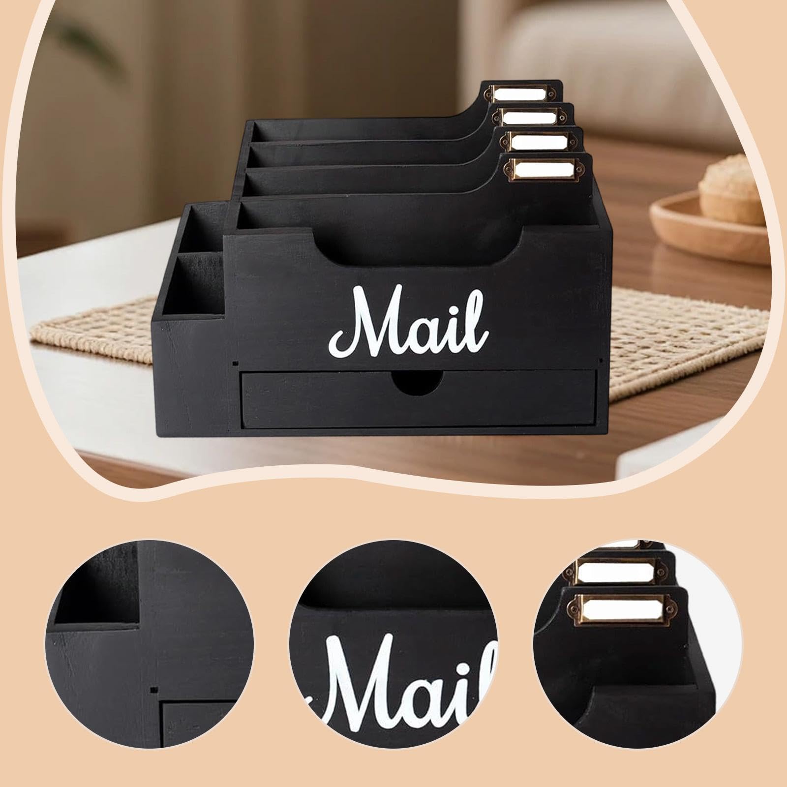 Baoblaze Organizador de de mostrador, organizador de escritorio, estante para, soporte para archivos y, Negro