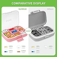 Vista 2 de Pastillero grande con 9 compartimentos, portátil, a prueba de humedad, contenedor de píldoras XL para vitaminas, aceite de hígado de bacalao