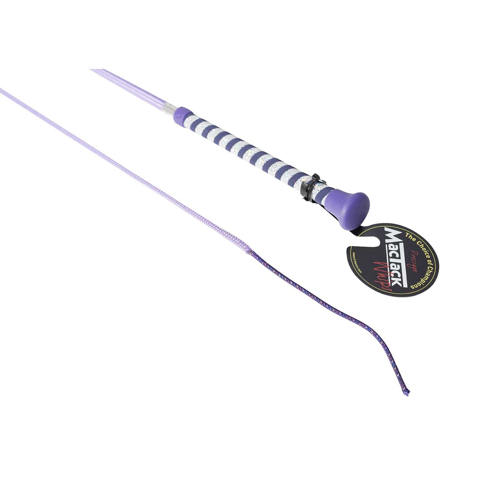 MacTack Dressage Whip With Glitter Handle (39 inches) (Pale Blue/Navy)