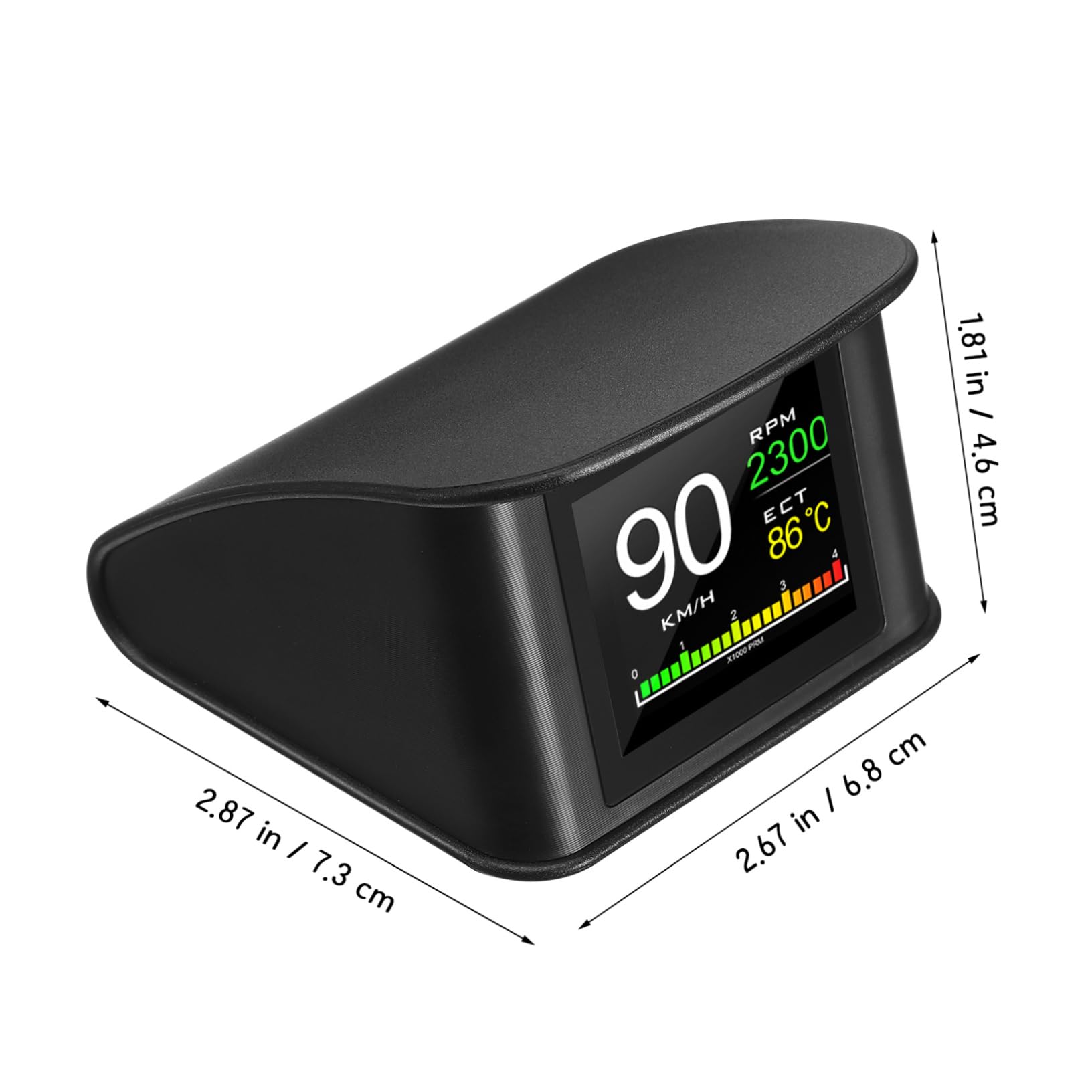 Display Hud per Auto Portatile Modello P in Abs e Pc, Tachimetro | Schermo di Visualizzazione della Velocità Auto, per Guida e Lunghi Viaggi, Set Completo