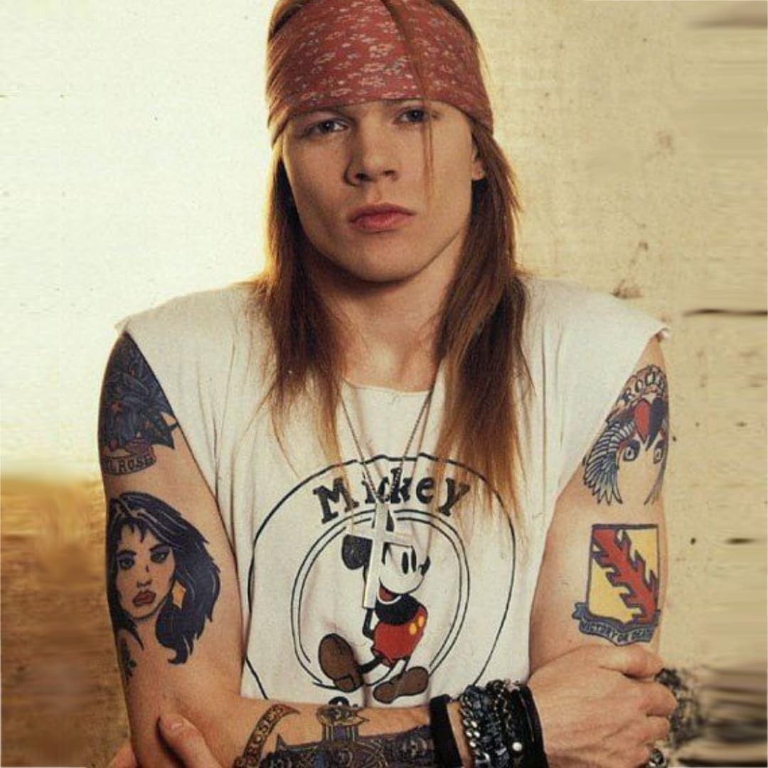 Zestaw tymczasowych tatuaży Axl Rose - Guns N' Roses - Kostium - Karnawał - Halloween - Cosplay