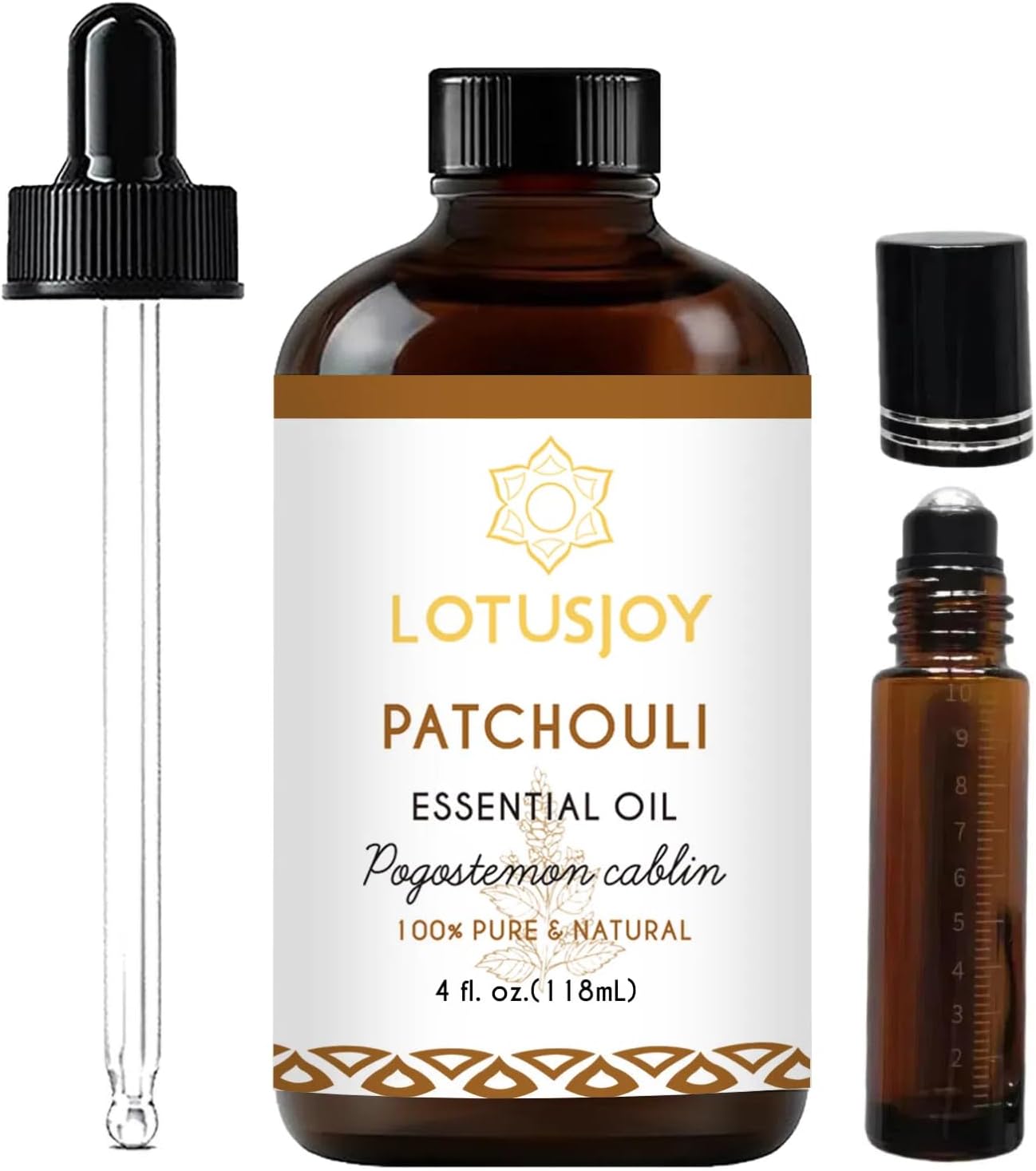 Patchouli Essential Oil for Skin Hair Diffuser, 100% Pure Natural Patchouli Oil for Perfume Spray Roll On Candles Soap Making – 4 Oz