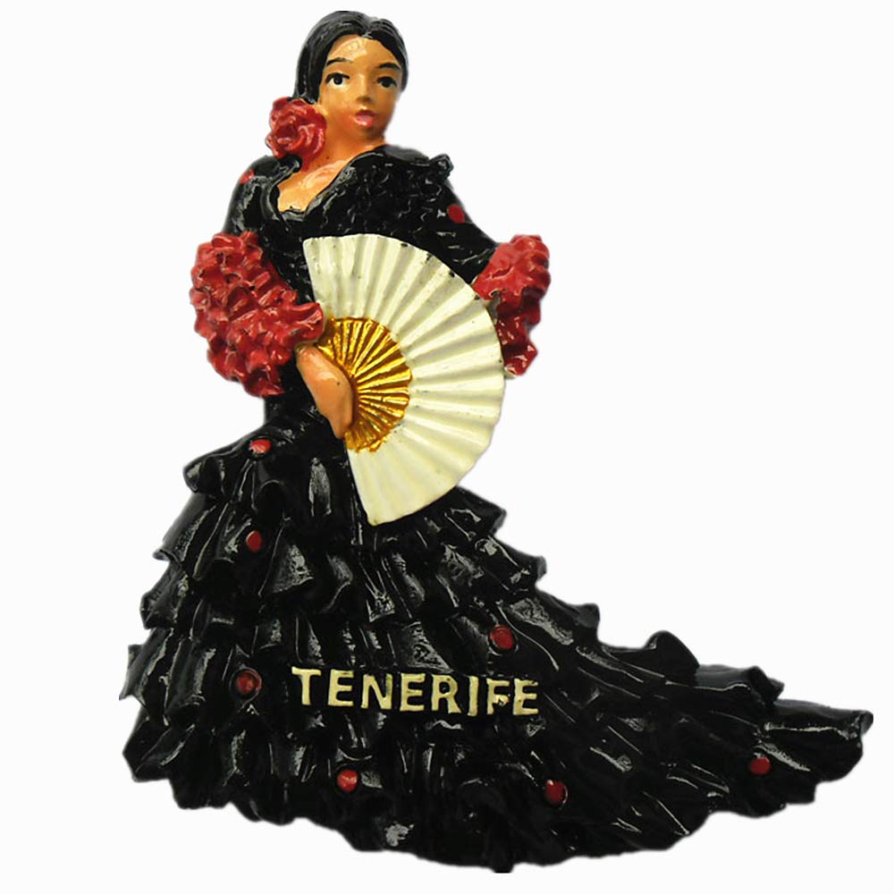 Muyu Magnet Tenerify 3D Flamenco Dancer Tenerife Spain Fridge Magnet Tourist Souvenir Sticker,Home & Kitchen Decoration,Tenerife Spain Refrigerator Magnet