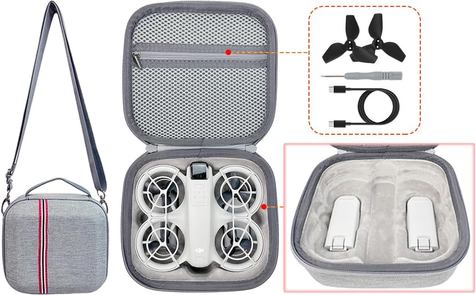 Carrying Case for DJI Neo,Mini Travel Bag Drone Accessories, Portable Travel Protective Shoulder Bag for DJI Neo Drone and Two-Way Charging Hub Accessories - Image 4