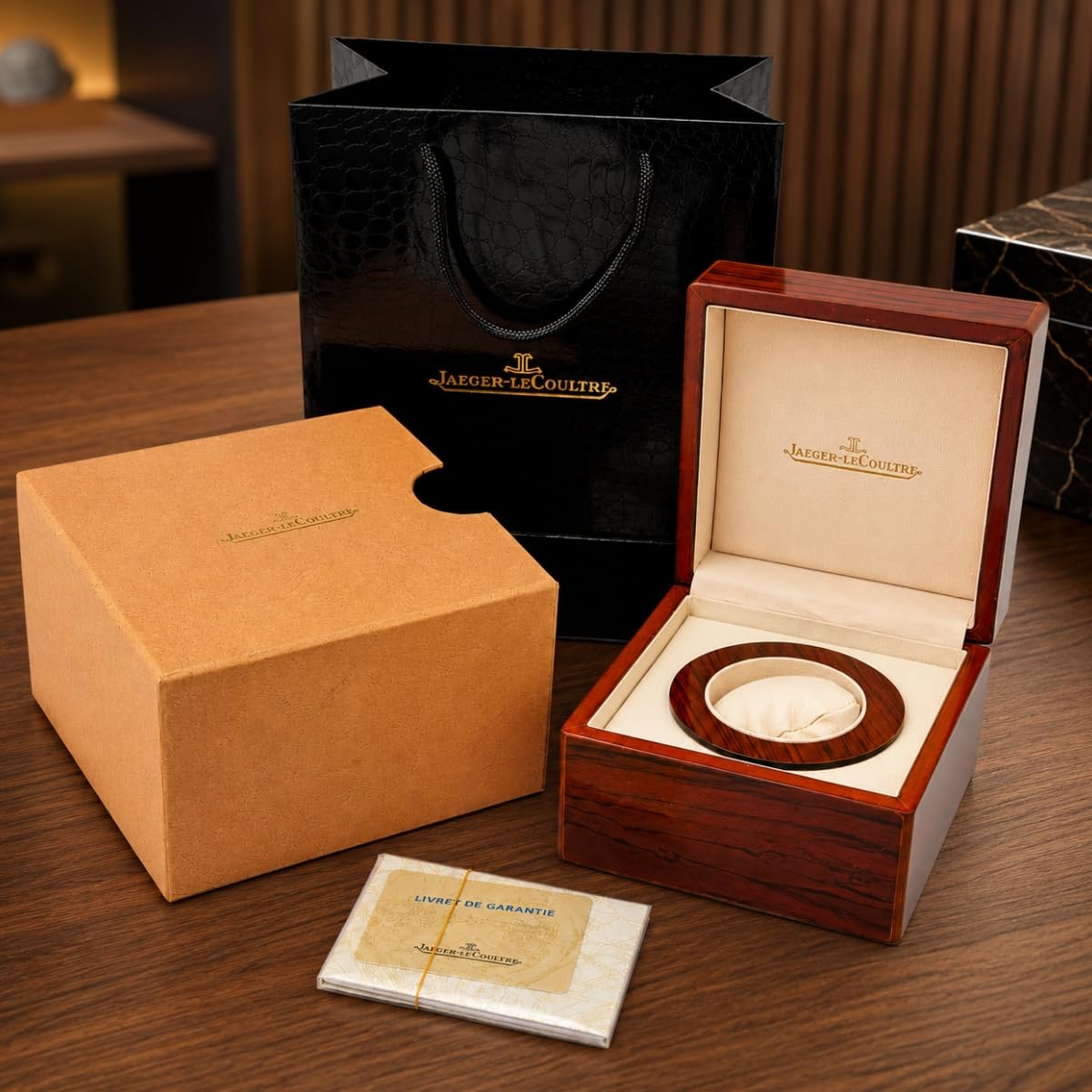 Rotolo Orologio in Pelle Custodia Porta Orologio con Cuscinetto Soffice e Interno Crema Chiusura Metallica per Jaeger-LeCoultre