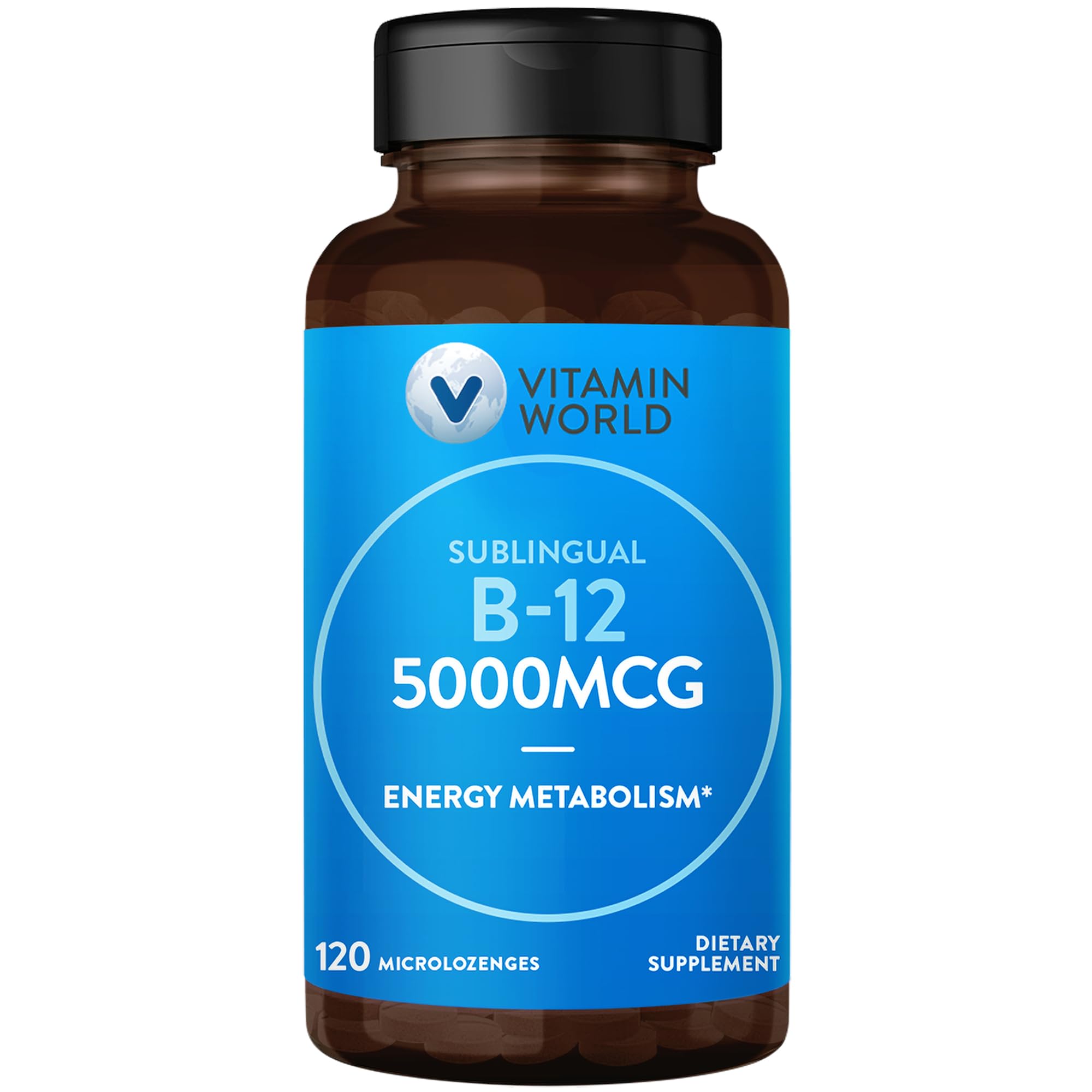 Vitamin World Vitamin B-12 5000 mcg, Sublingual 120 Microlozenges 120 Count (Pack of 1)