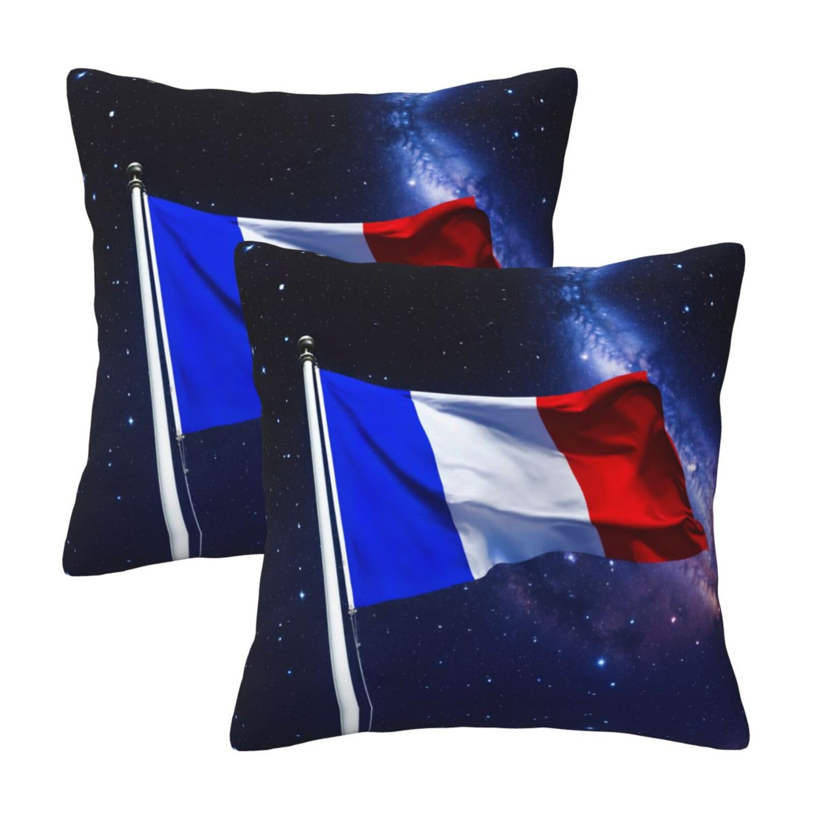 Kfjghhl French Flag Throw Pillow Covers Decorative Farmhouse Couch Pillow Case 4 Sizes Square Cushion Pillcase