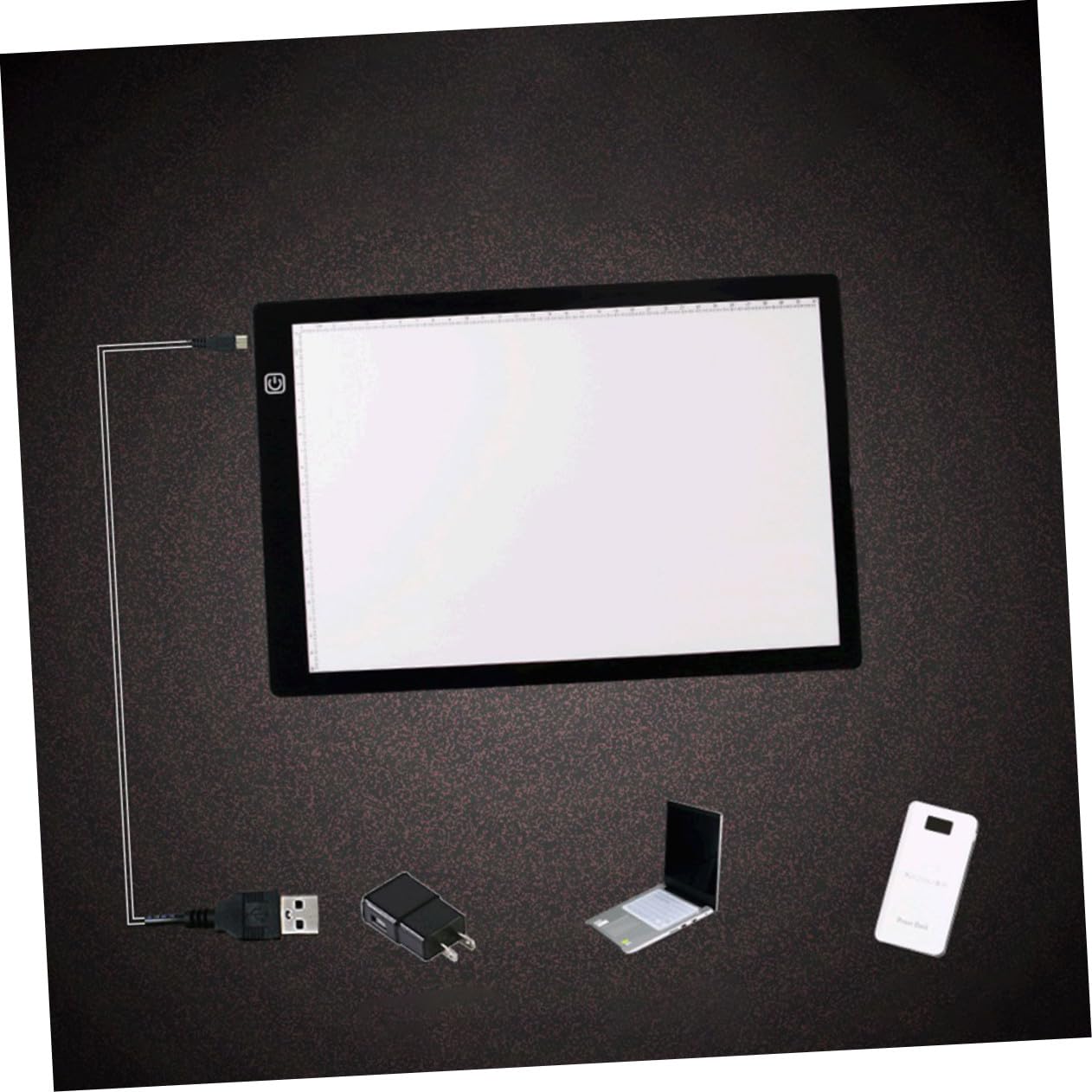 Boîte Lumineuse LED Magnétique A4 en Acrylique, Règle Intégrée