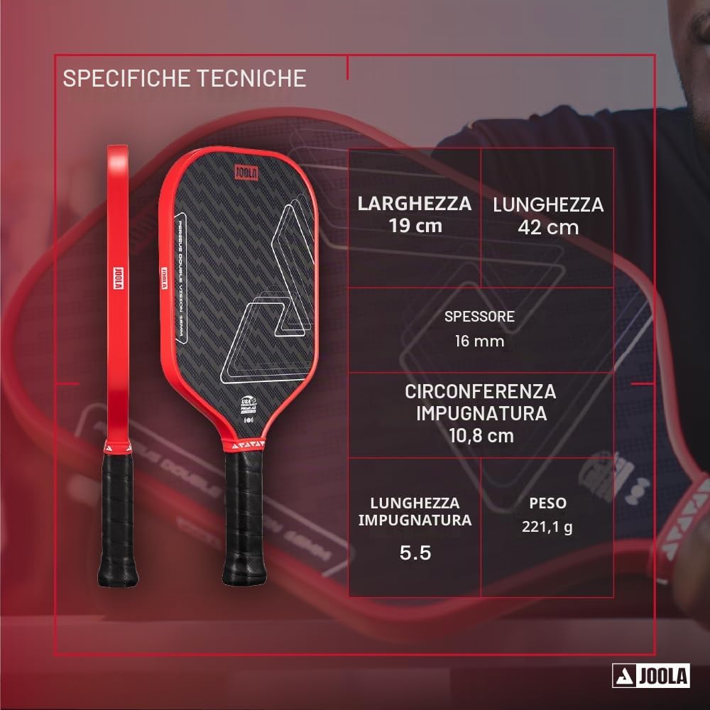 JOOLA Racchetta da pickleball Vision/Double Vision, pellicola SK per ridurre le vibrazioni, approvata USAP