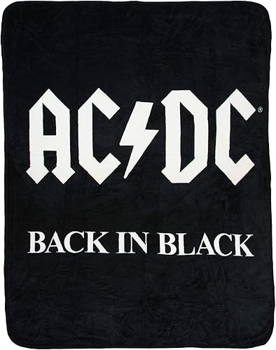 AC/DC - Manta de forro polar súper suave y tierno en color negro