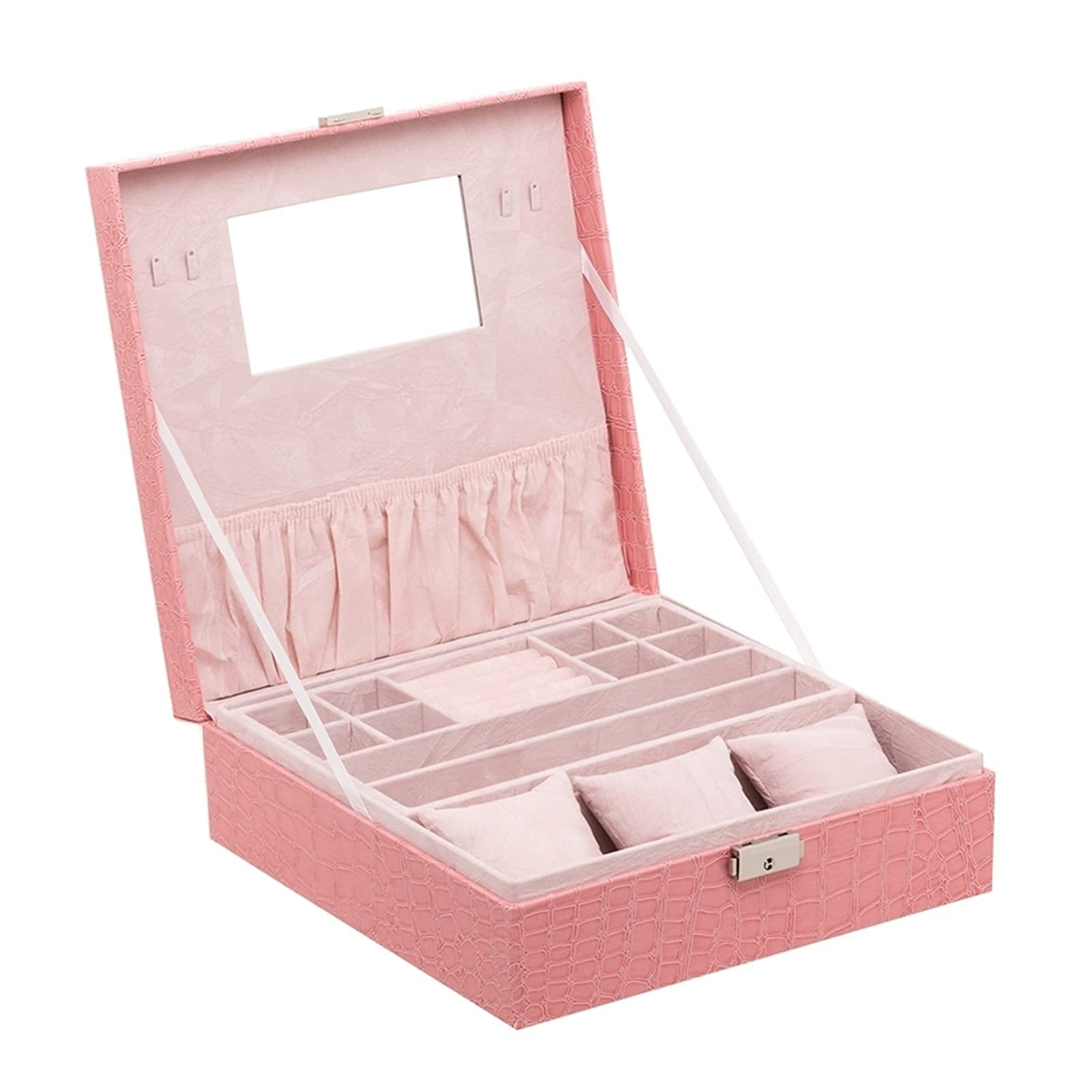 Jewelry Box Woman Girls Portable Jewelry Organizer Earring Ring Necklace Watch Cosmetic Storage Container Box