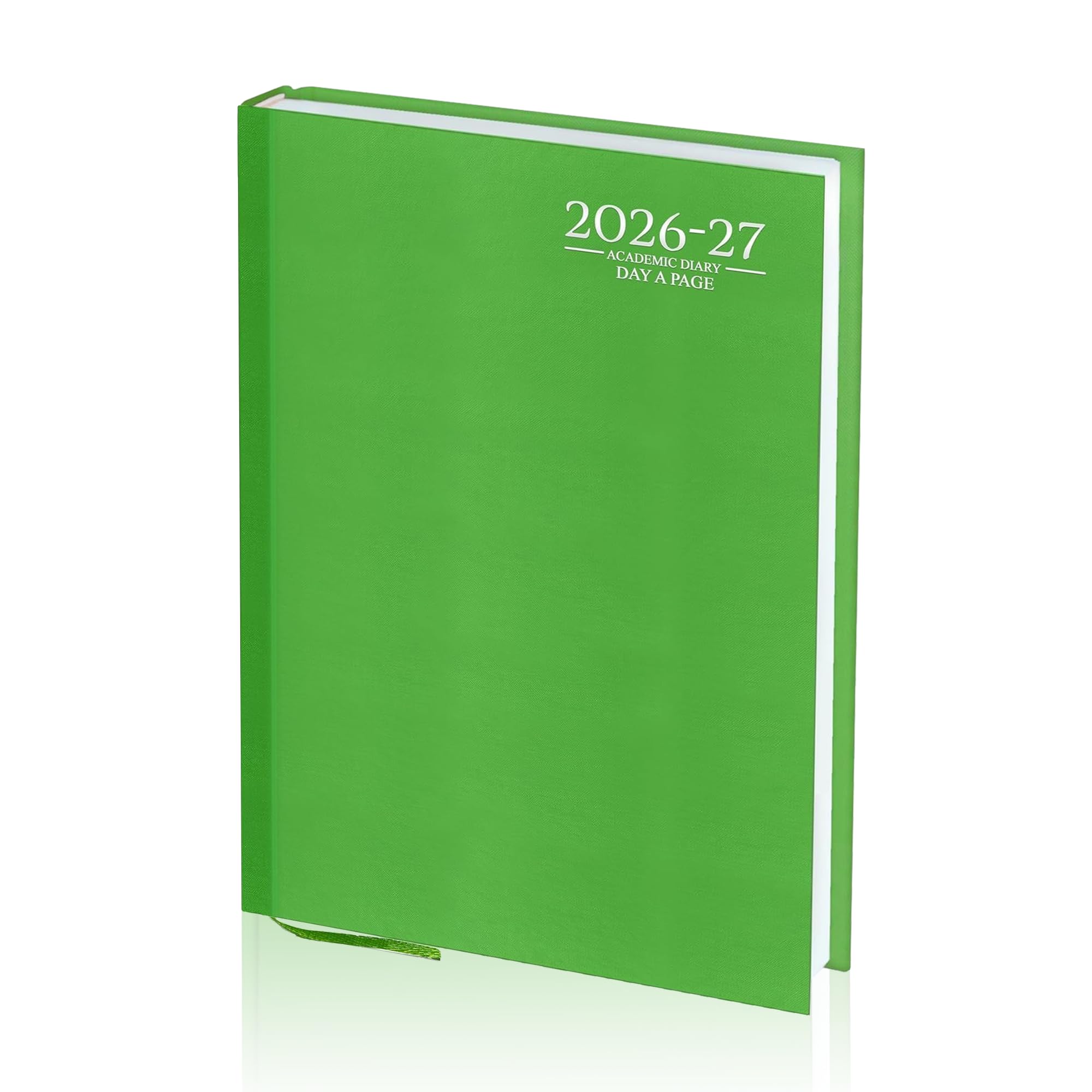 AIBULO 2026–2027 Academic Diary A4 Day A Page Green Hardback – Daily Planner August 2026 to July 2027, Student & Teacher School Planner, Appointment, Timetable & Study Organiser Diary — image 1