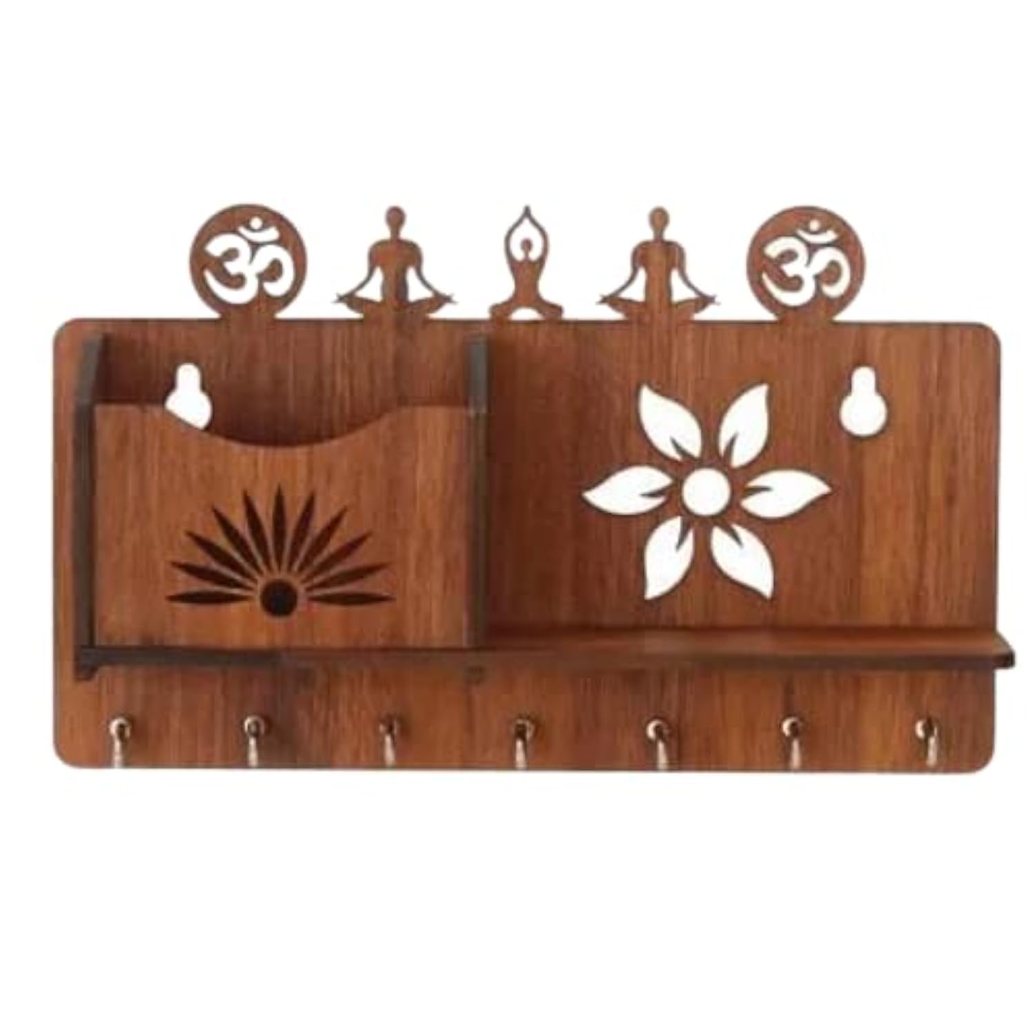 Wooden Om Key Holder - Stylish Wall Decor -16