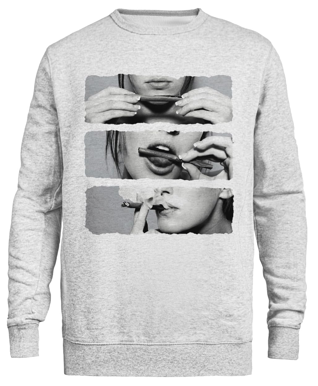 A Las Chicas Les Encantan Los Blunts Sudadera Unisex Gris Cuello Redondo Ecológica