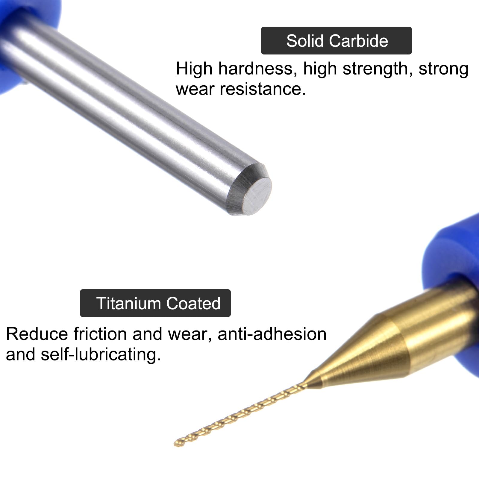 sourcing map 10 Stück PCB-Bohrer-Bits, 0,3 cm Schaft, 0,4 mm, Titanbeschichtetes Hartmetall, Mikro-Twist-Mini-Bohrer-Set, Drehbohrwerkzeug für Druckleiterplatten, Schmuck, CNC-Gravur