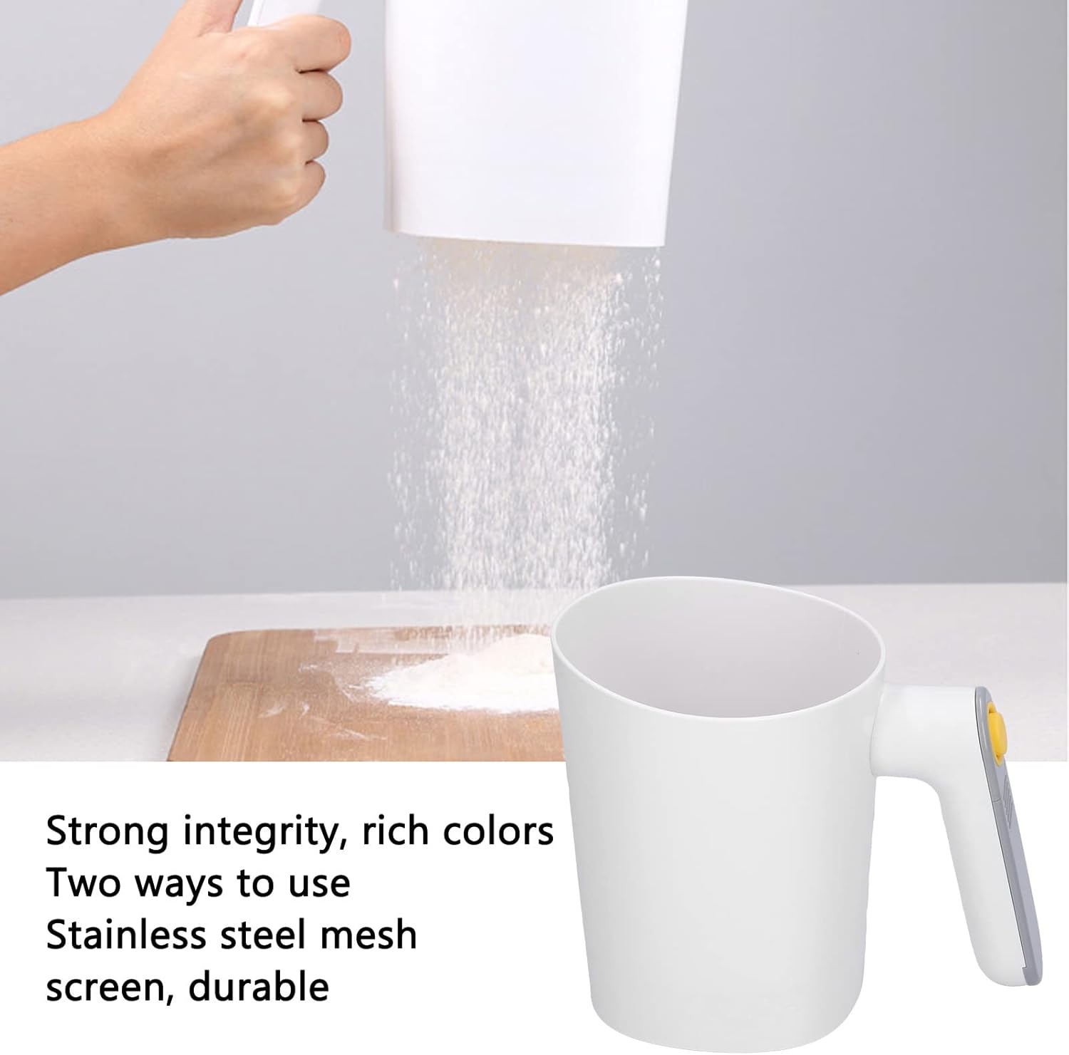2PCS Electric Flour Sifters, Battery Operated Flour Sifter for Baking, Flour Sieve Handheld Leakage Powder Sifter Kitchen Cooking Baking Pastry Tools, 7.4 X 4.8 X 6.0in