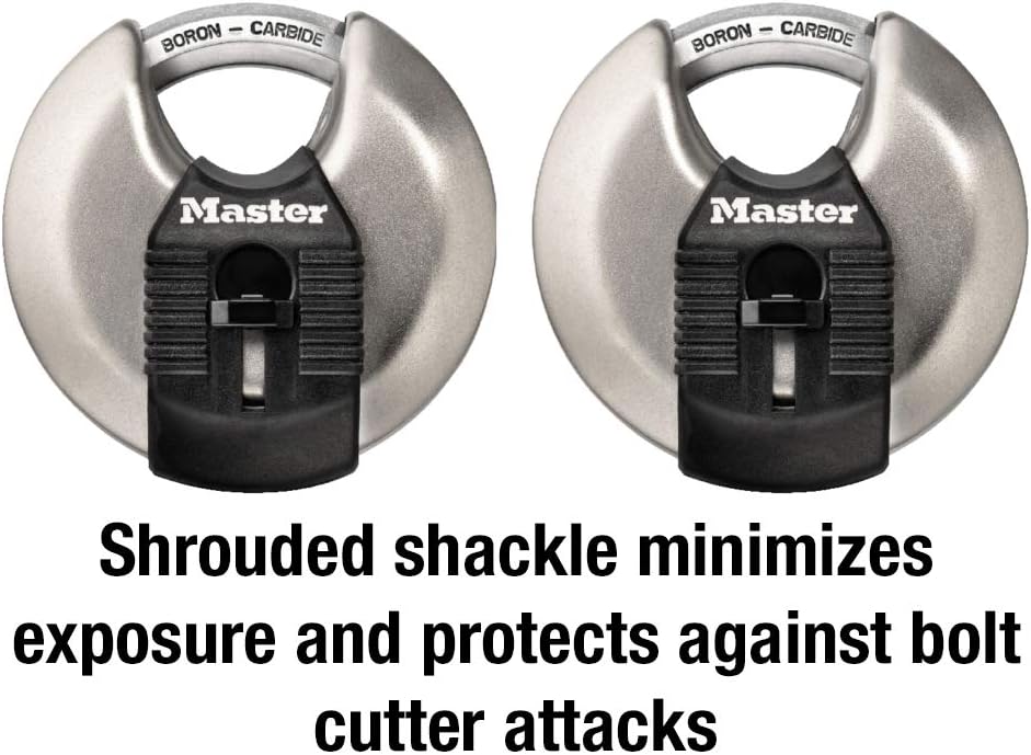 Master Lock M40XT Magnum Heavy Duty Stainless Steel Discus Padlock with Key, Pack of 2 Keyed Alike - - 