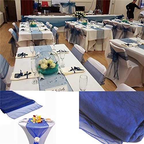 ERRVA Runner da tavolo in organza velata 50 pezzi 30x275 cm decorazione della casa fiocchi per sedie decorazione del telaio per banchetti di feste decorazione della tavola di nozze-verde oliva