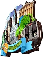 Vista 3 de Imán de madera para refrigerador de Filadelfia, Pensilvania, Estados Unidos, América, colección de madera, 3D, hecho a mano, recuerdos de la ciudad